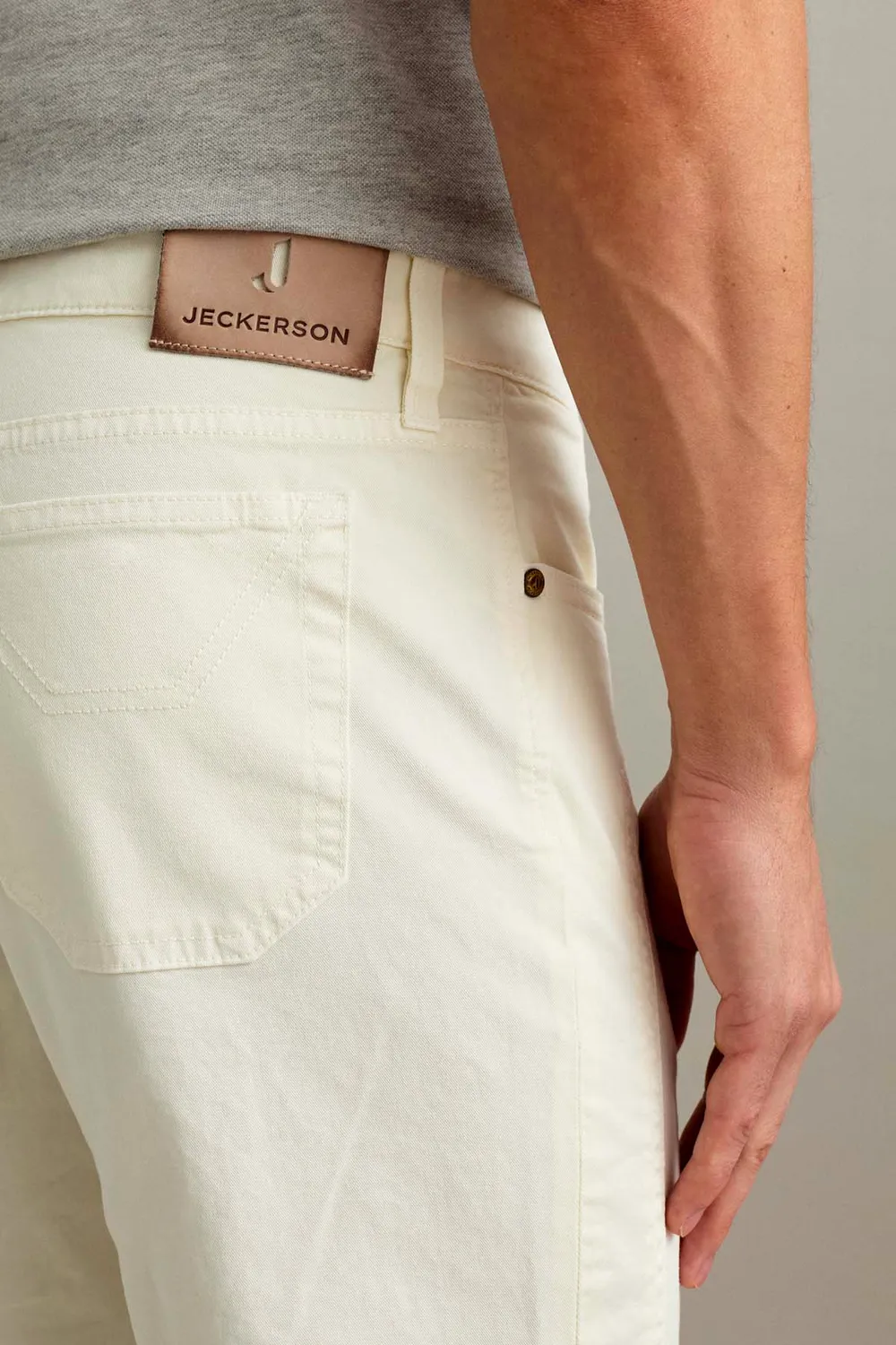 Jeckerson John Hose Slim Fit schneeweiß Gabardine