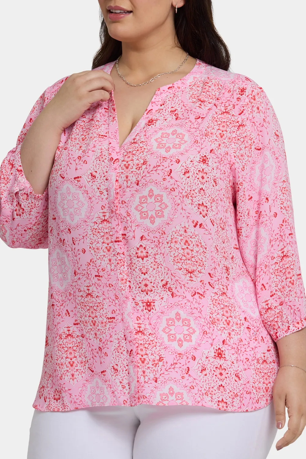 NYDJ Pintuck Isla Magica Bluse Plus Size voile