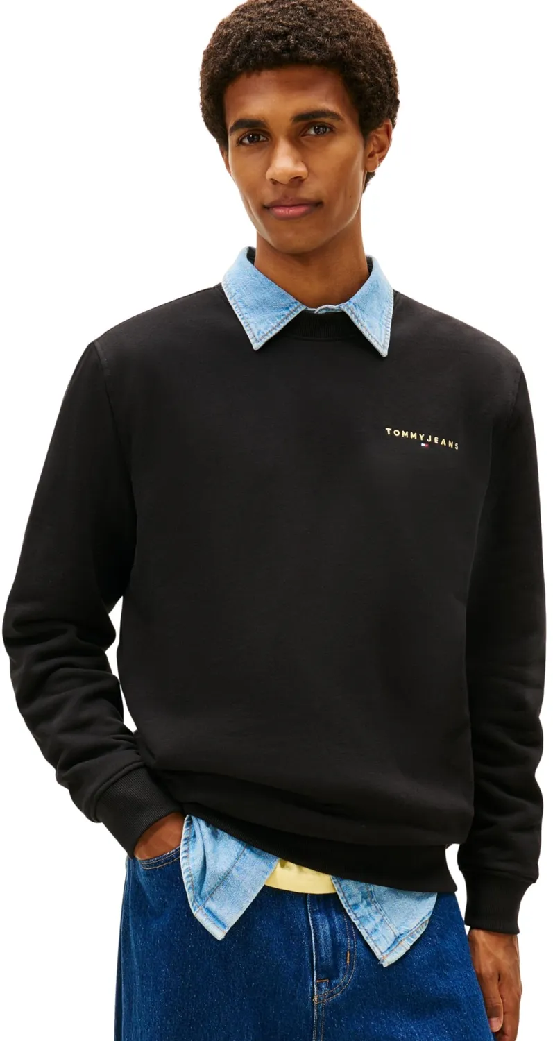 Tommy Jeans Linear Sweatshirt Herren Rundhals Grün