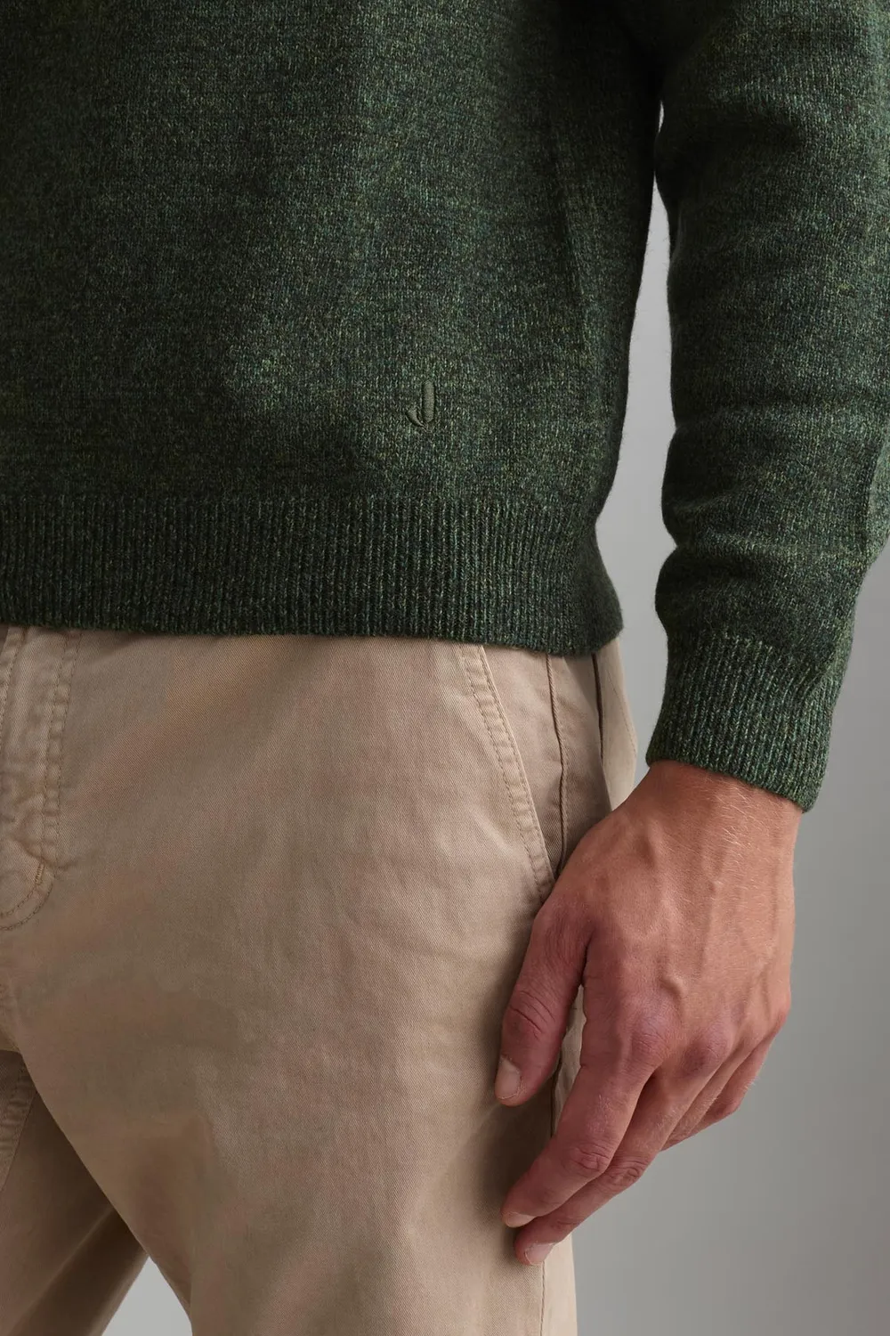 Jeckerson Girocollo Raglan Pullover Wolle militärgrün