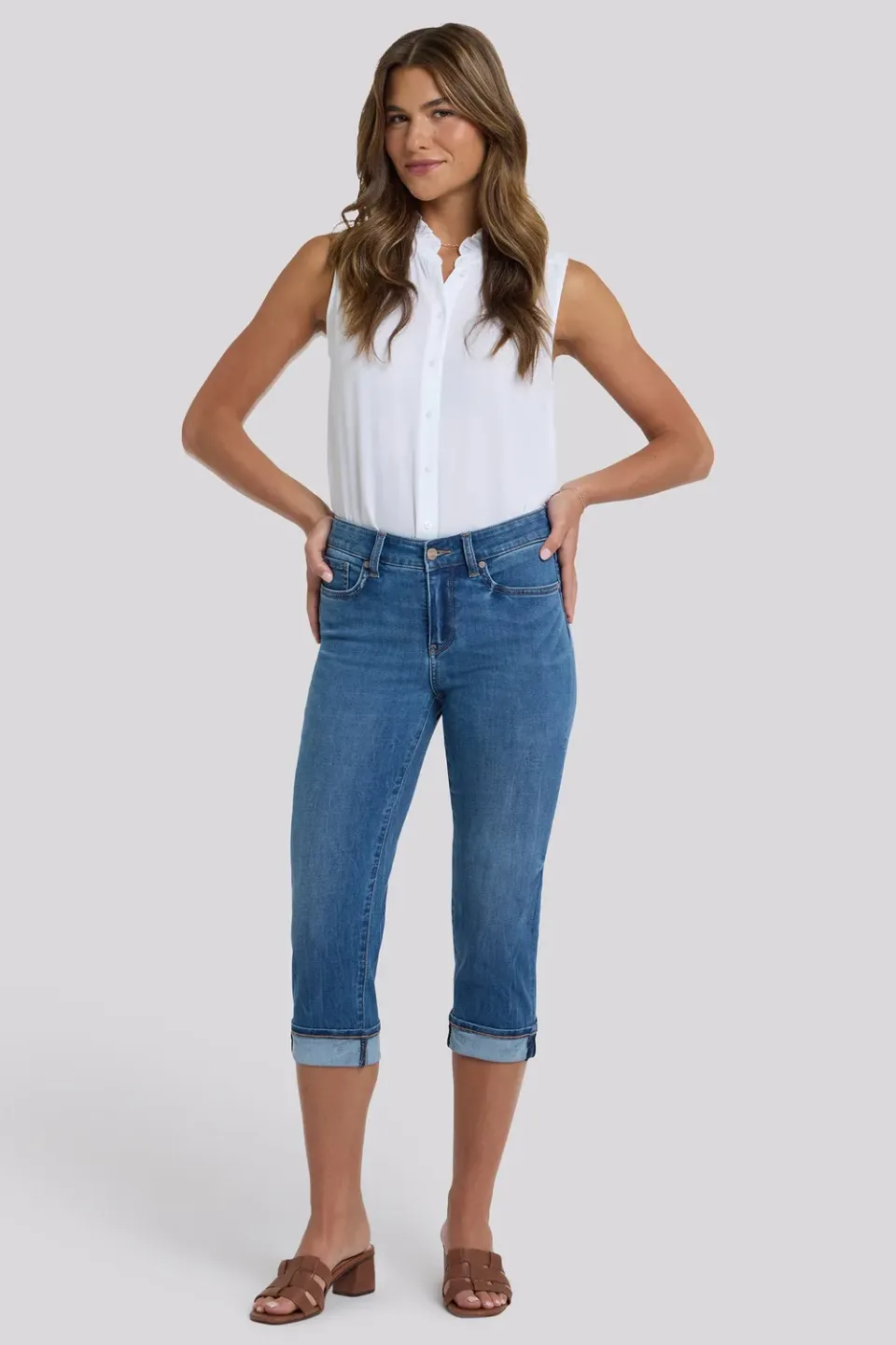 NYDJ Marilyn Straight Crop Jeans Wild River Indigo