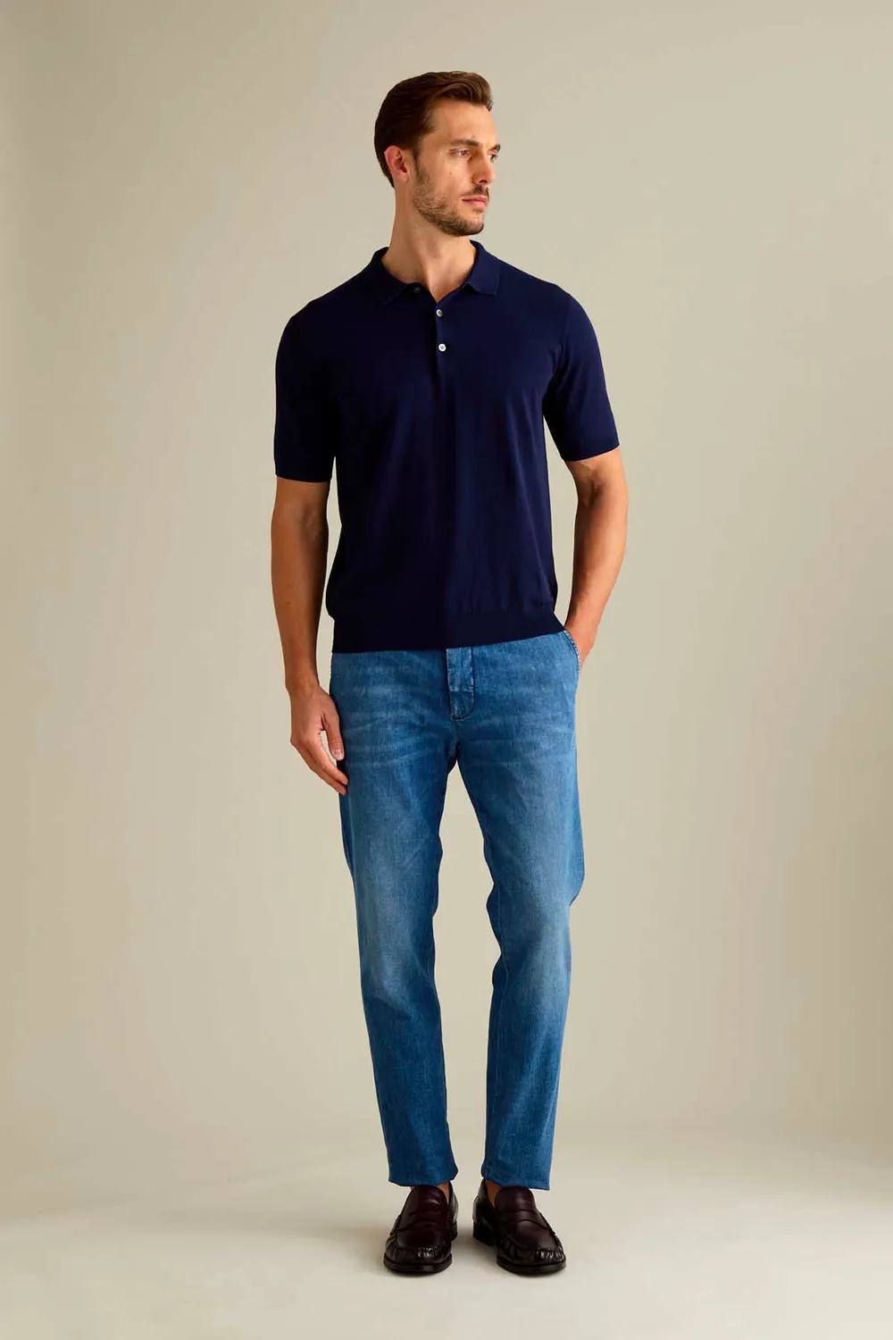 Jeckerson Jack Jeans Slim Fit Mittelblau Stretch Chino
