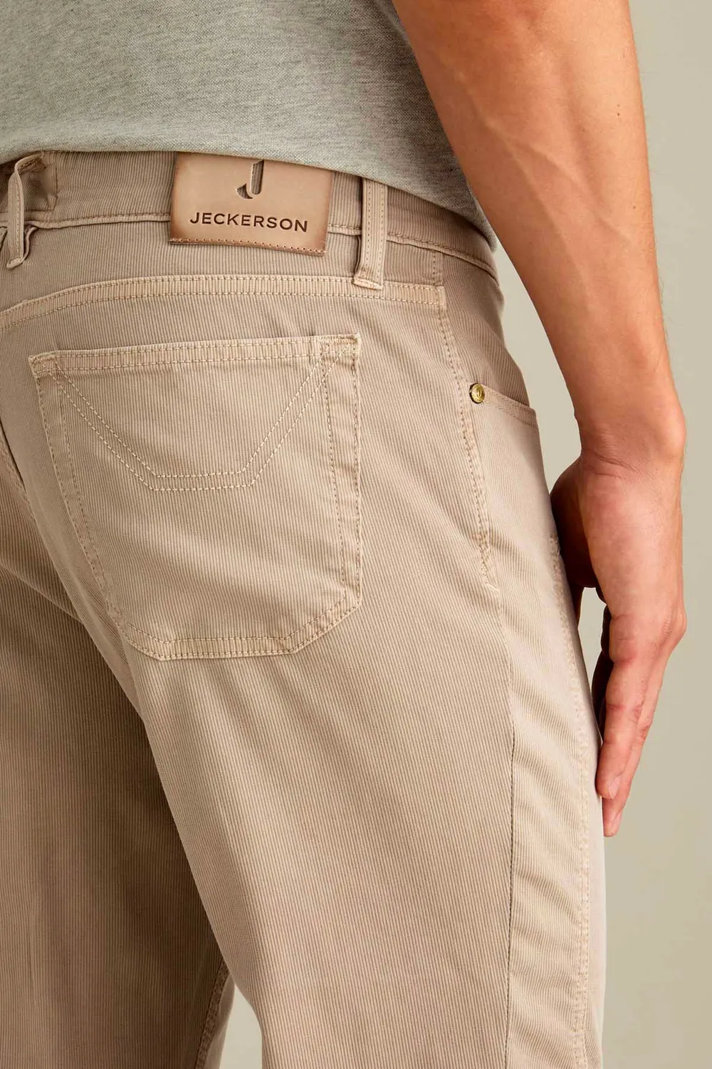 Jeckerson John Slim Fit Herrenhose beige Tencel atmungsaktiv