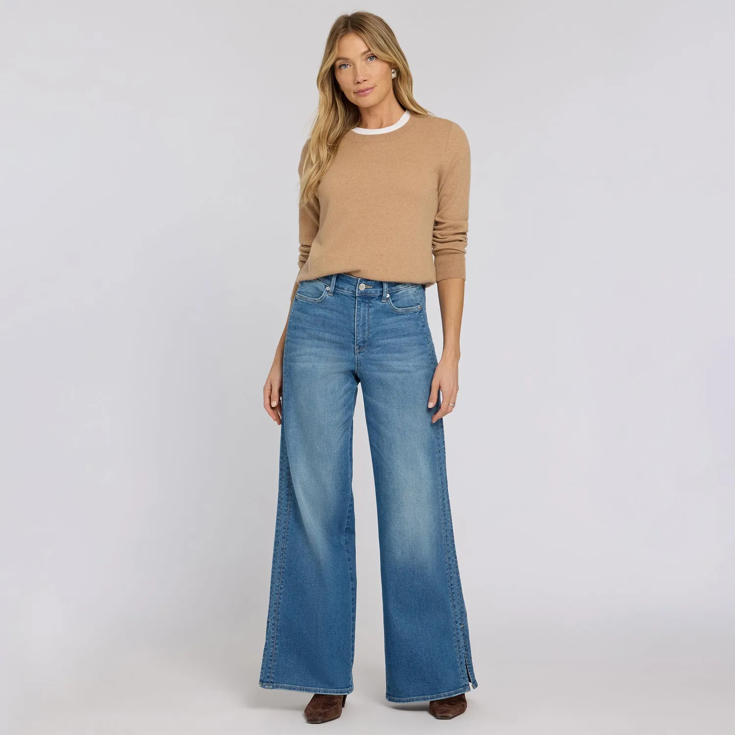 NYDJ Mia Palazzo Jeans Phlox Wide Leg hellblau