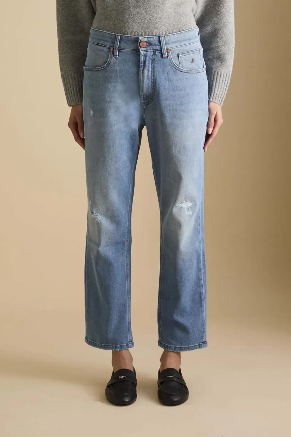 Jeckerson Julia Boyfriend Jeans Hellblau Stretch