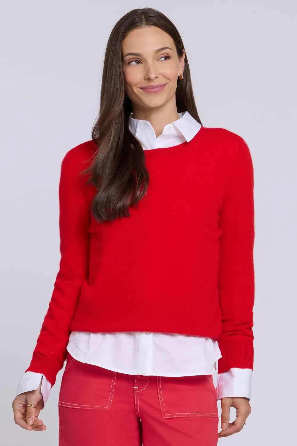 NYDJ Cashmere Essential Crewneck Pullover Passion