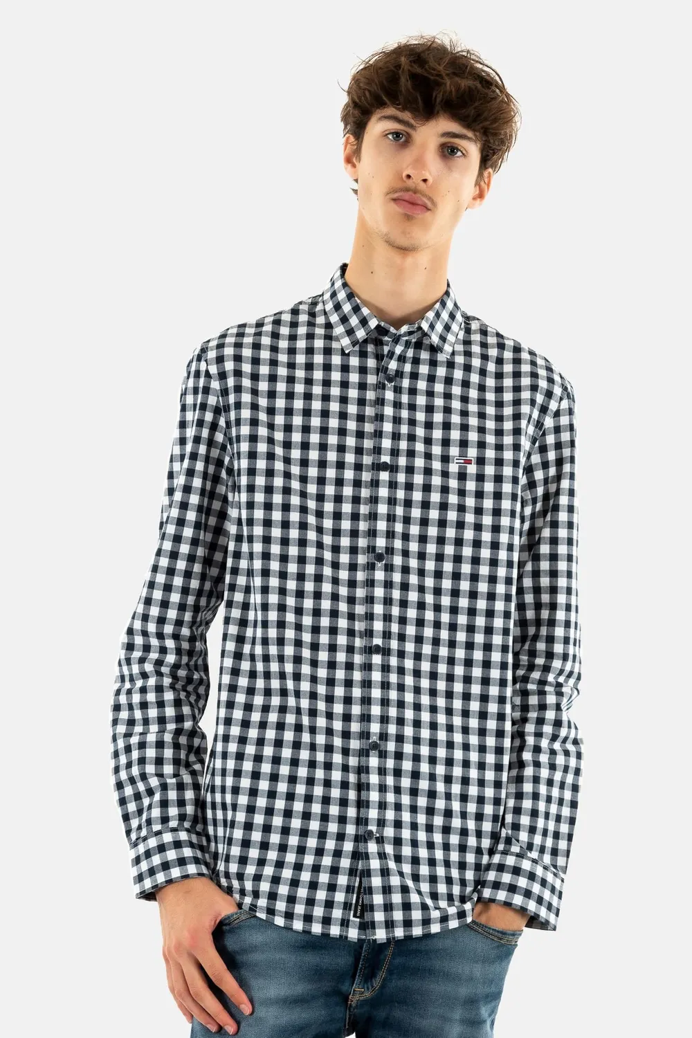 Tommy Jeans Poplin Check Shirt Regular Fit Hemd M kariert