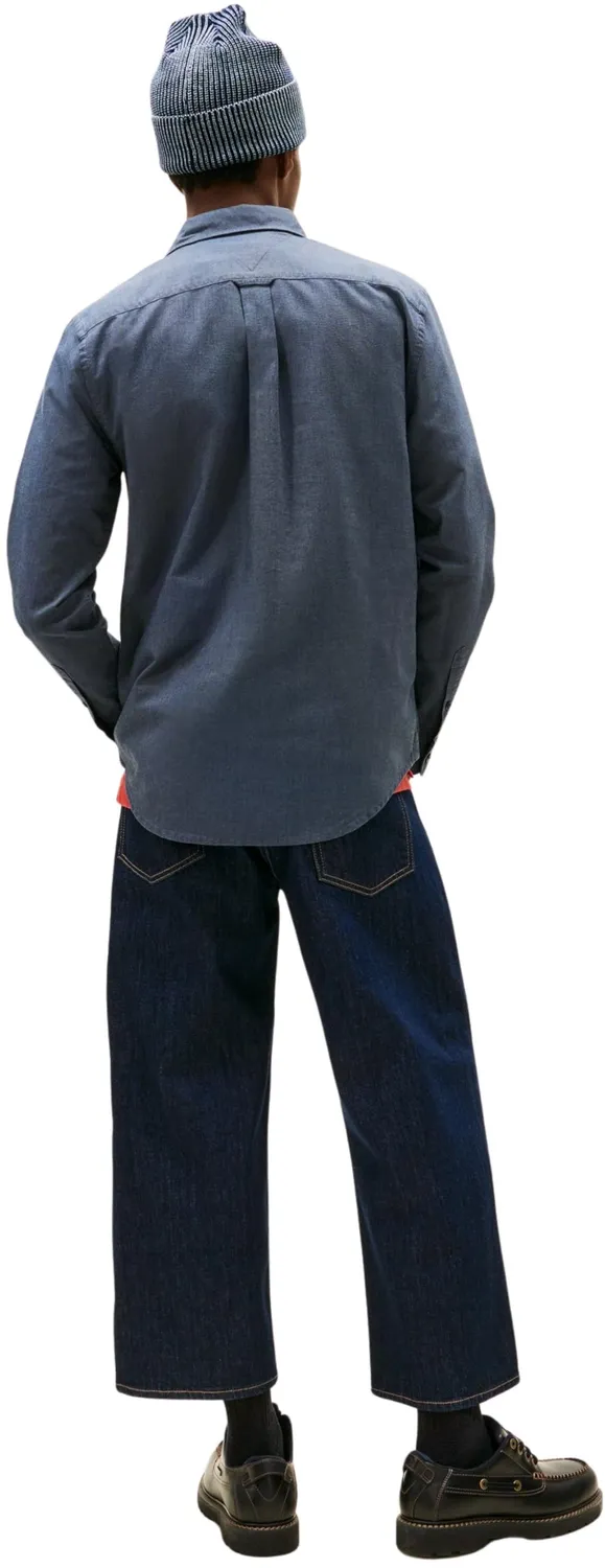 Tommy Jeans L/S Langarmshirt Herren L Blau Langarm Regular