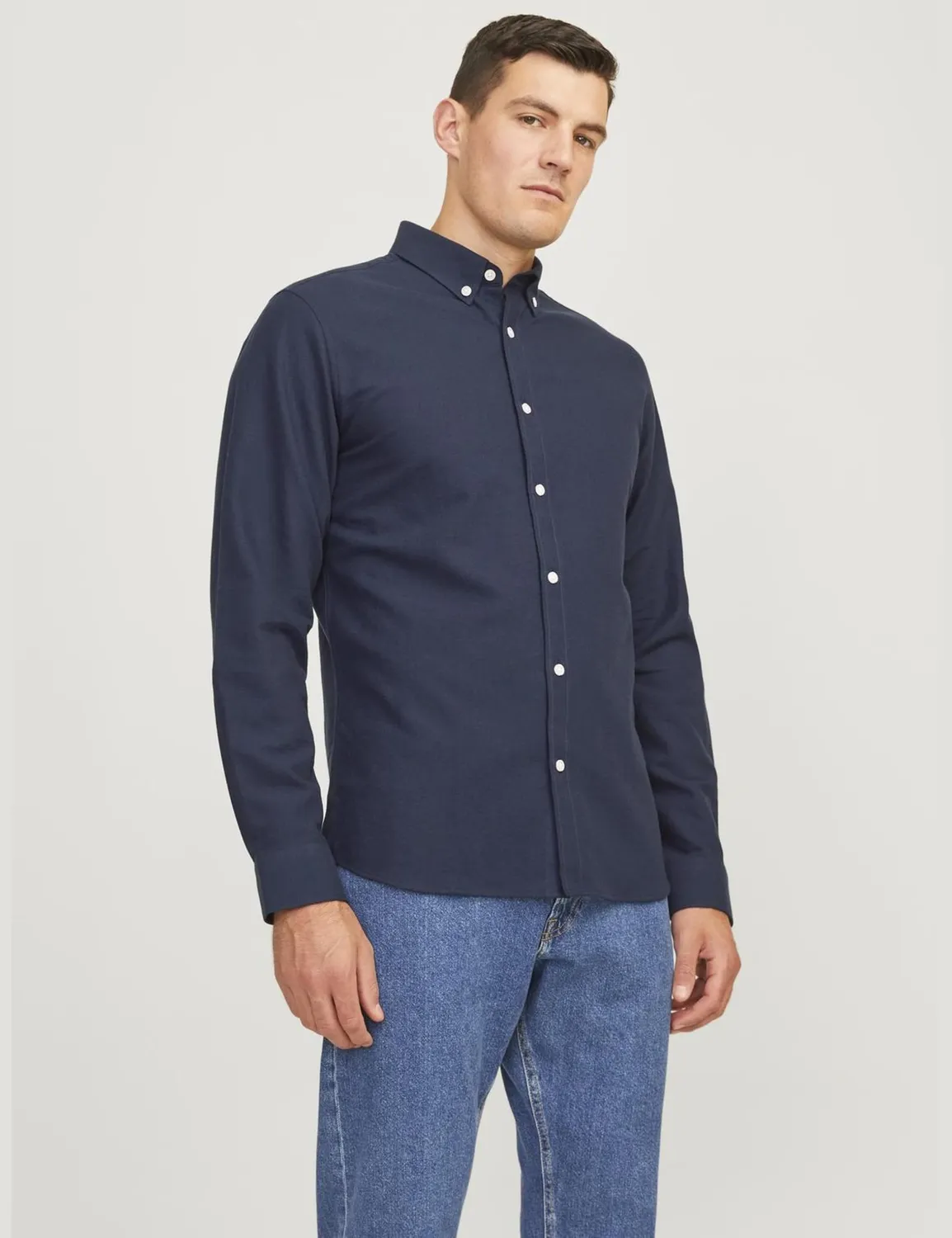 JJ Rebel Boscar Herren Hemd Navy Blazer Langarm