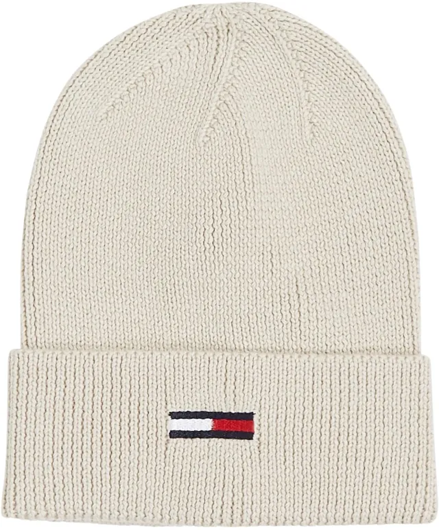 Tommy Jeans Elongated Flag Beanie Damen Mütze Beige