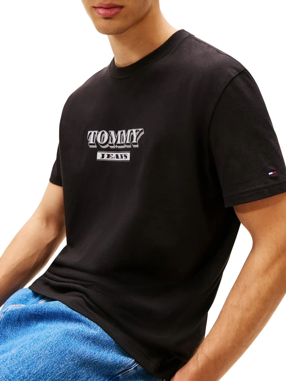 Tommy Jeans Herren T-Shirt XXL Schwarz Kurzarm