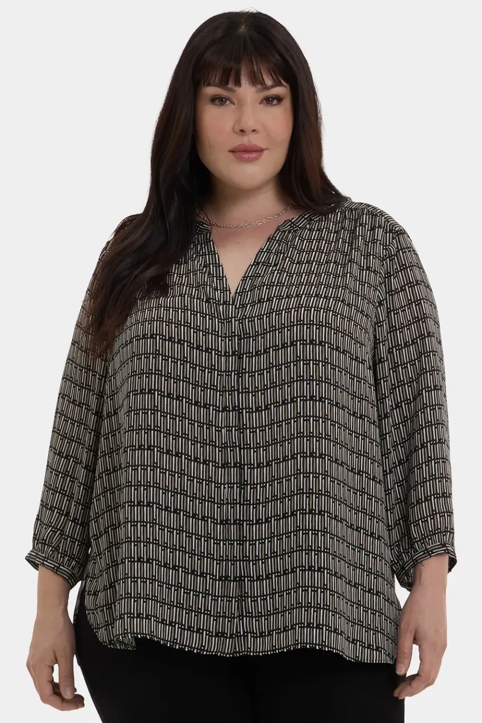 NYDJ Pintuck Bluse Plus Size Arrieta