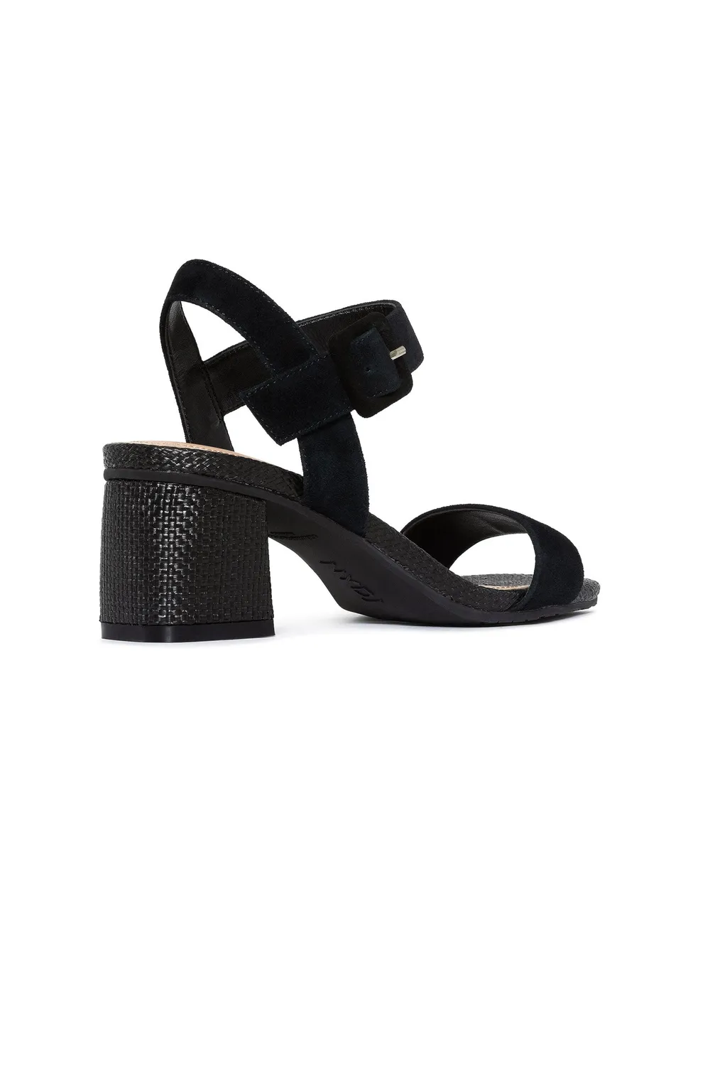 NYDJ Gaiana Sandalen Schwarz Blockabsatz Wildleder