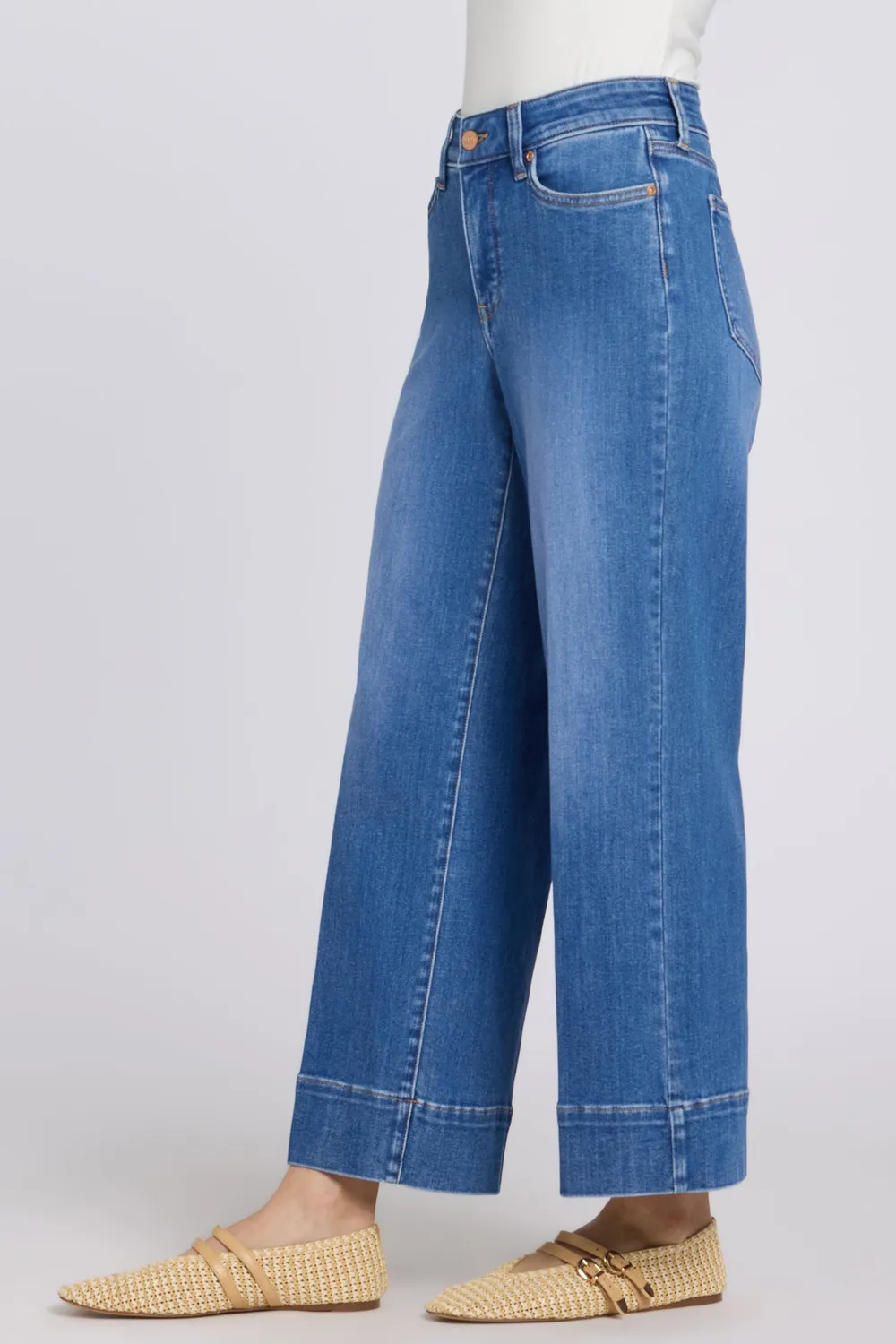 NYDJ Teresa Wide Leg Ankle Jeans Blue Paradise Blau