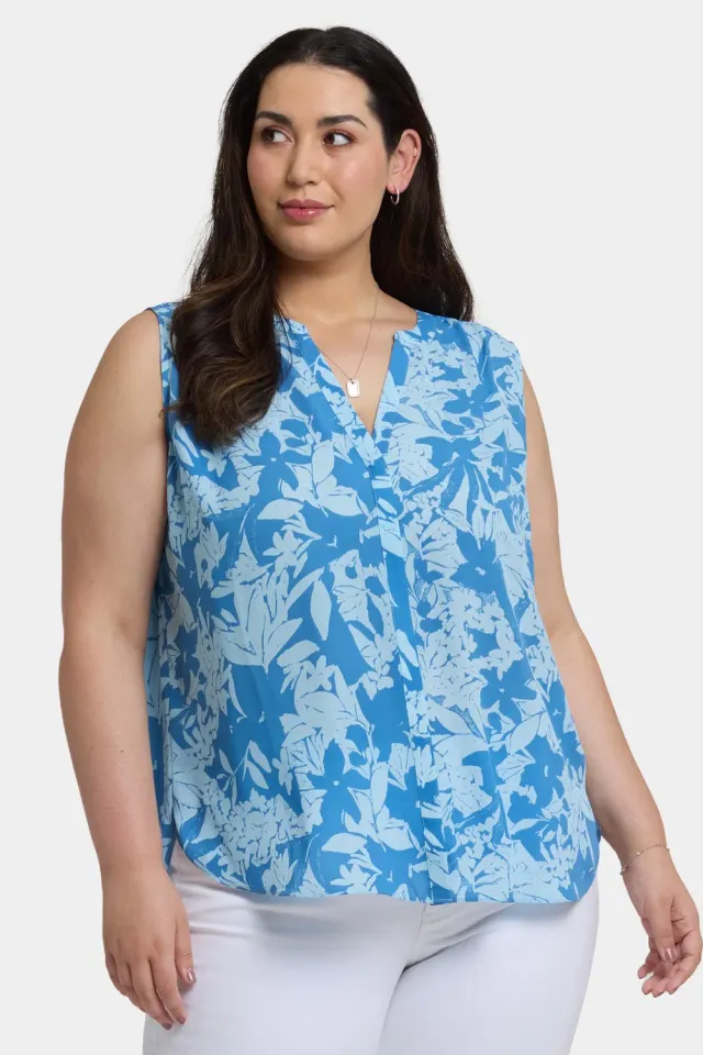 NYDJ Pintuck ärmellose Plus Bluse Bellavista floral