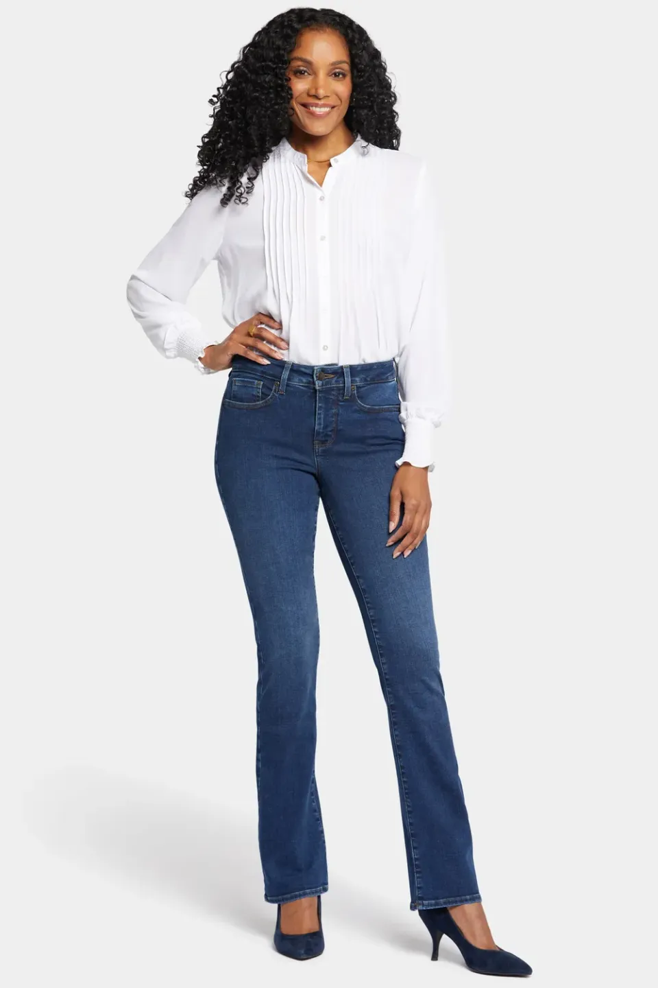 NYDJ Barbara Bootcut Petite Jeans Cooper Blau