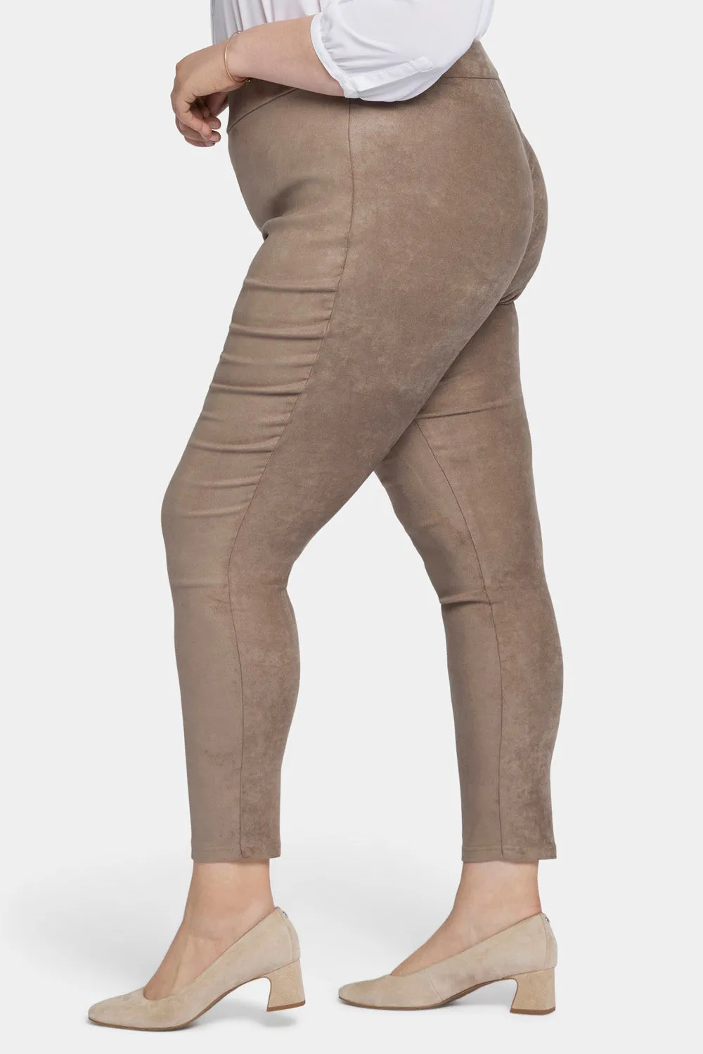 NYDJ Basic Legging Hose Saddlewood Plus Size Wildleder-Optik