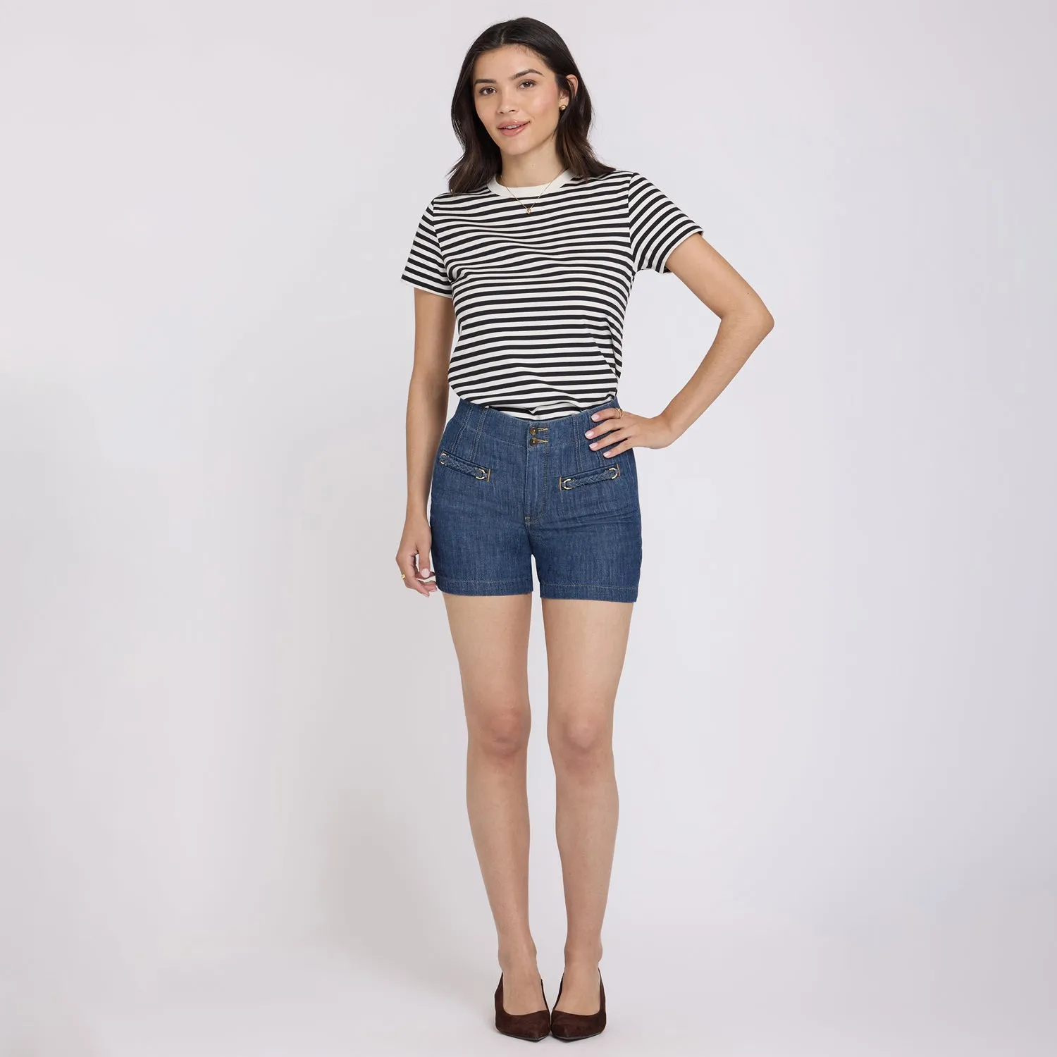 NYDJ Kayla Denim Shorts Medium Indigo High-Rise