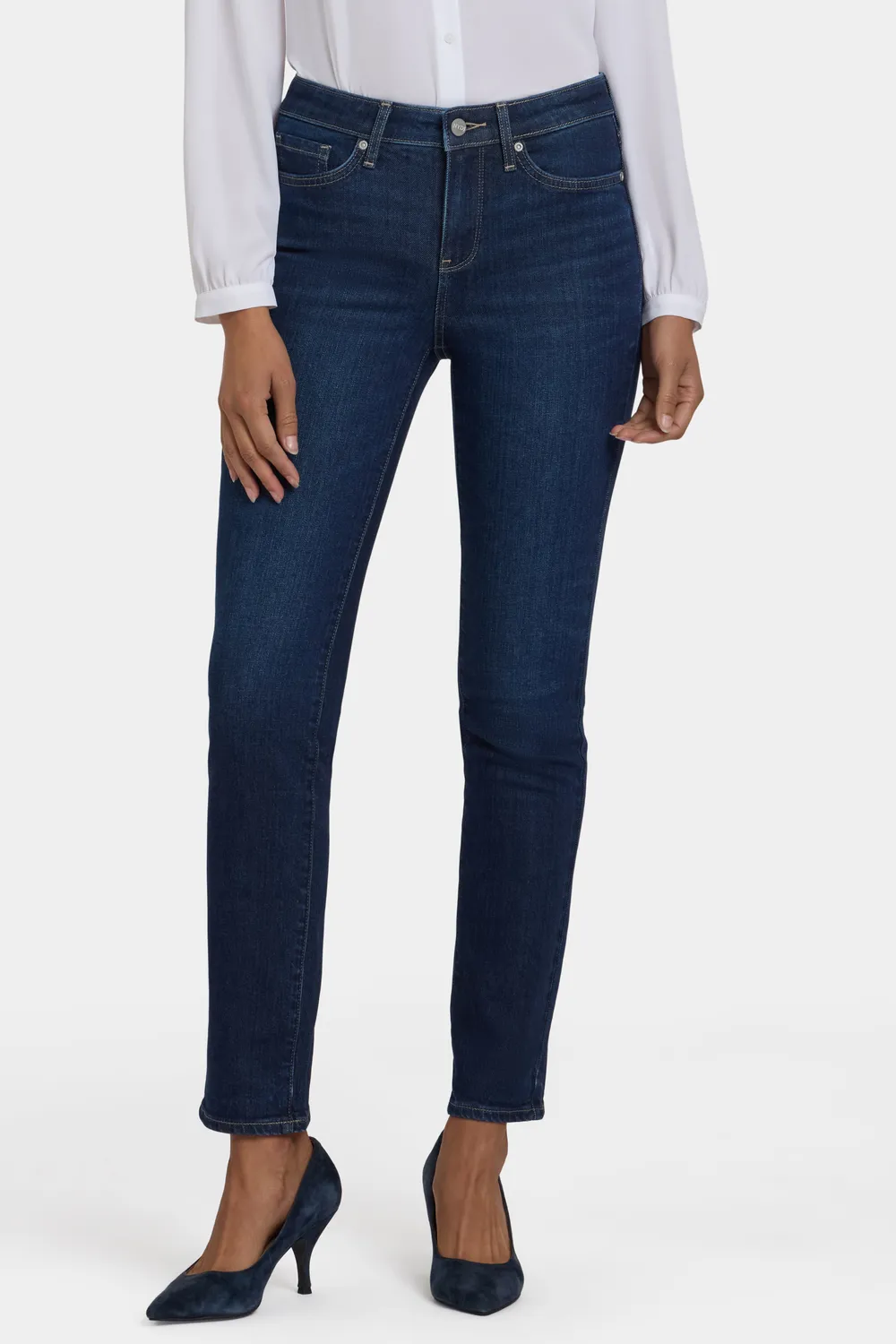 NYDJ Sheri Slim Jeans Indigo Seine Pailletten