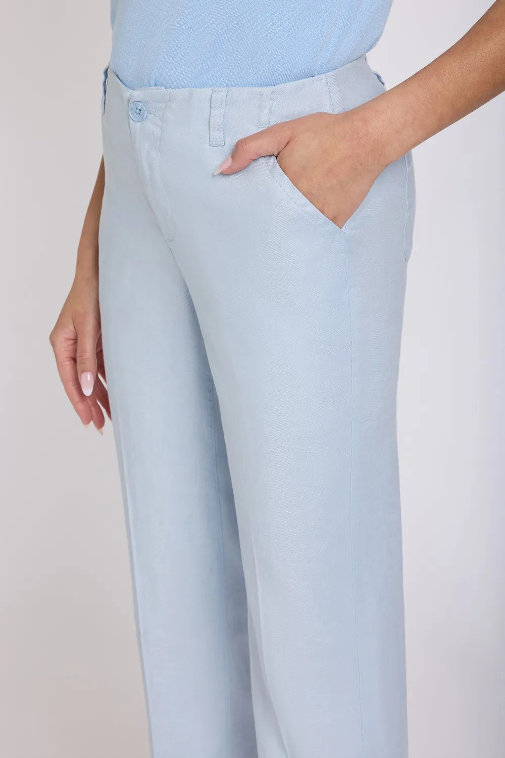 NYDJ Marilyn Straight Hose Blue Clover Leinen