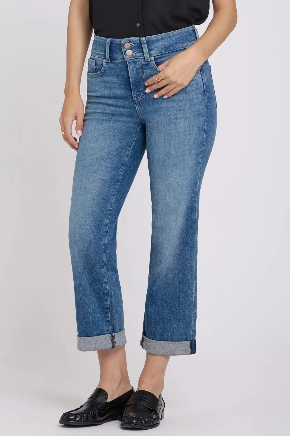 NYDJ Bailey Relaxed Straight Crop Jeans Breezy Palms High Rise