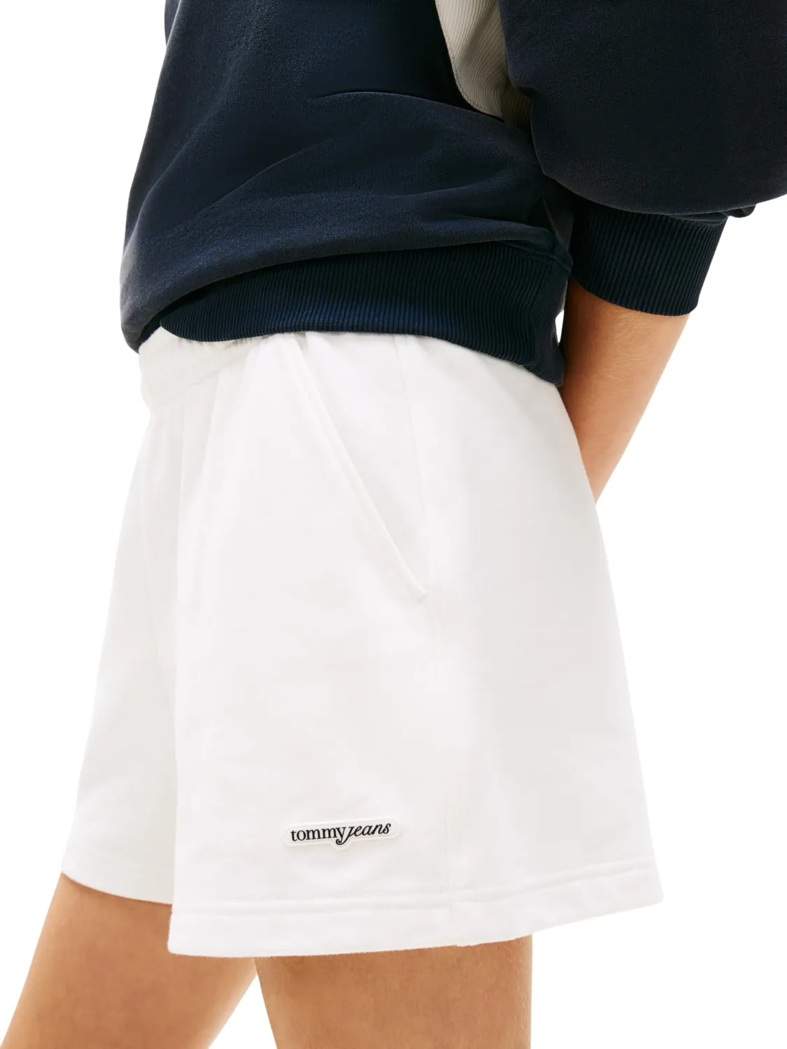 Tommy Jeans Sweatshorts Damen Shorts Schwarz Baumwolle