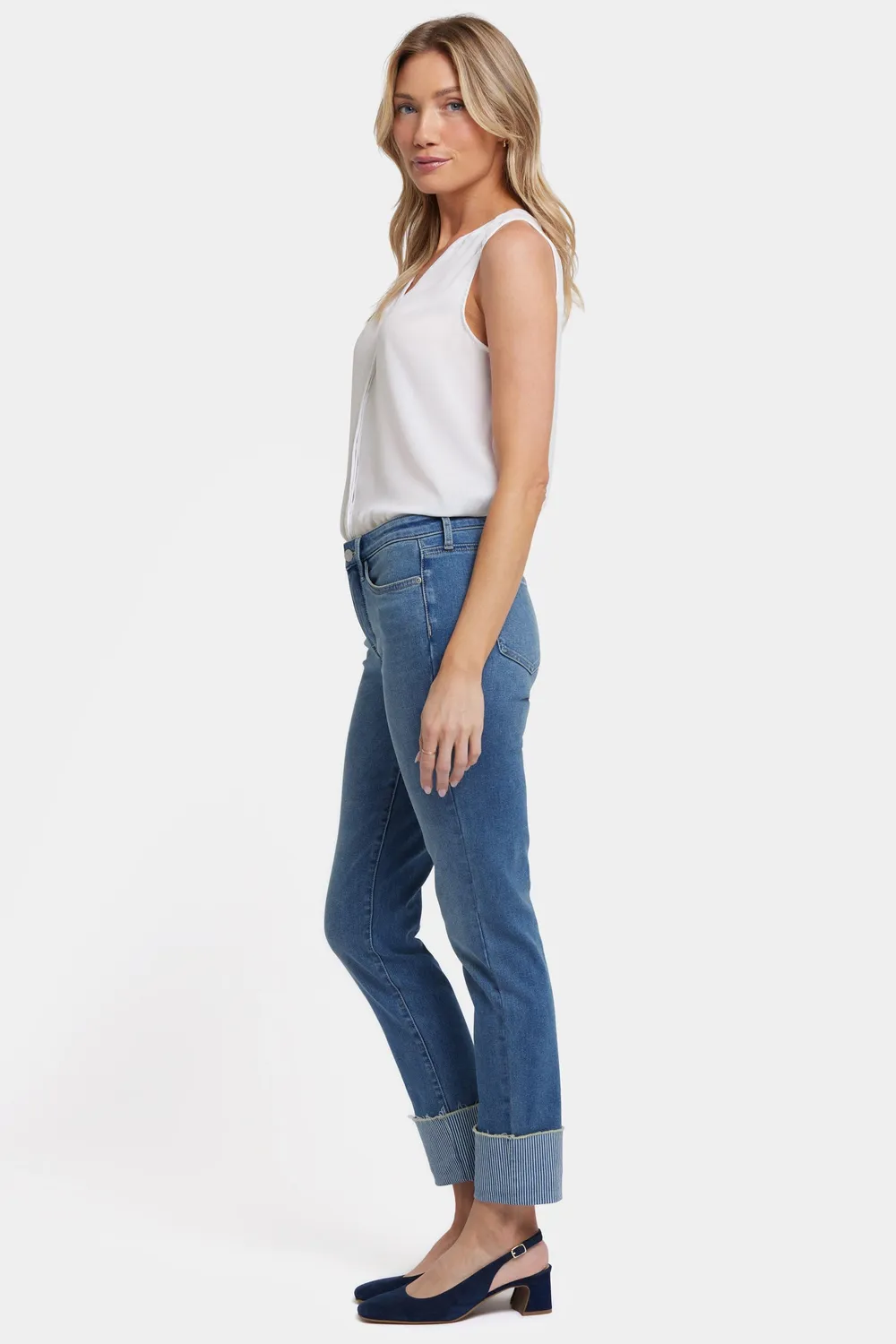 NYDJ Sheri Slim Ankle Jeans Costa Brava blau schmal