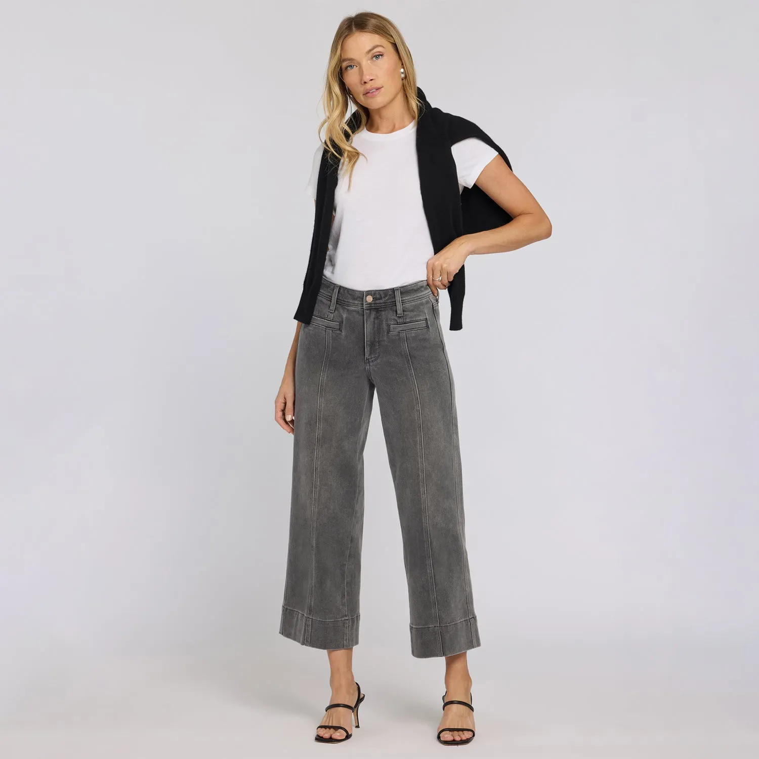NYDJ Teresa Wide Leg Ankle Jeans Dusty Ash Grau