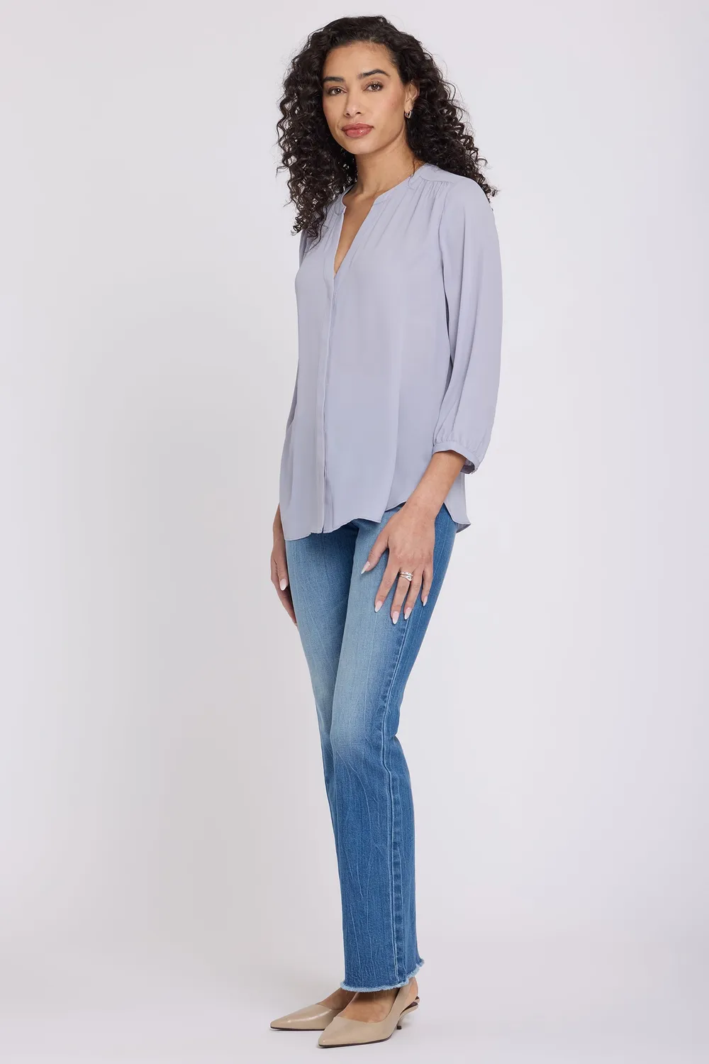 NYDJ Pintuck Bluse Vintage Lavender 3/4-Arm