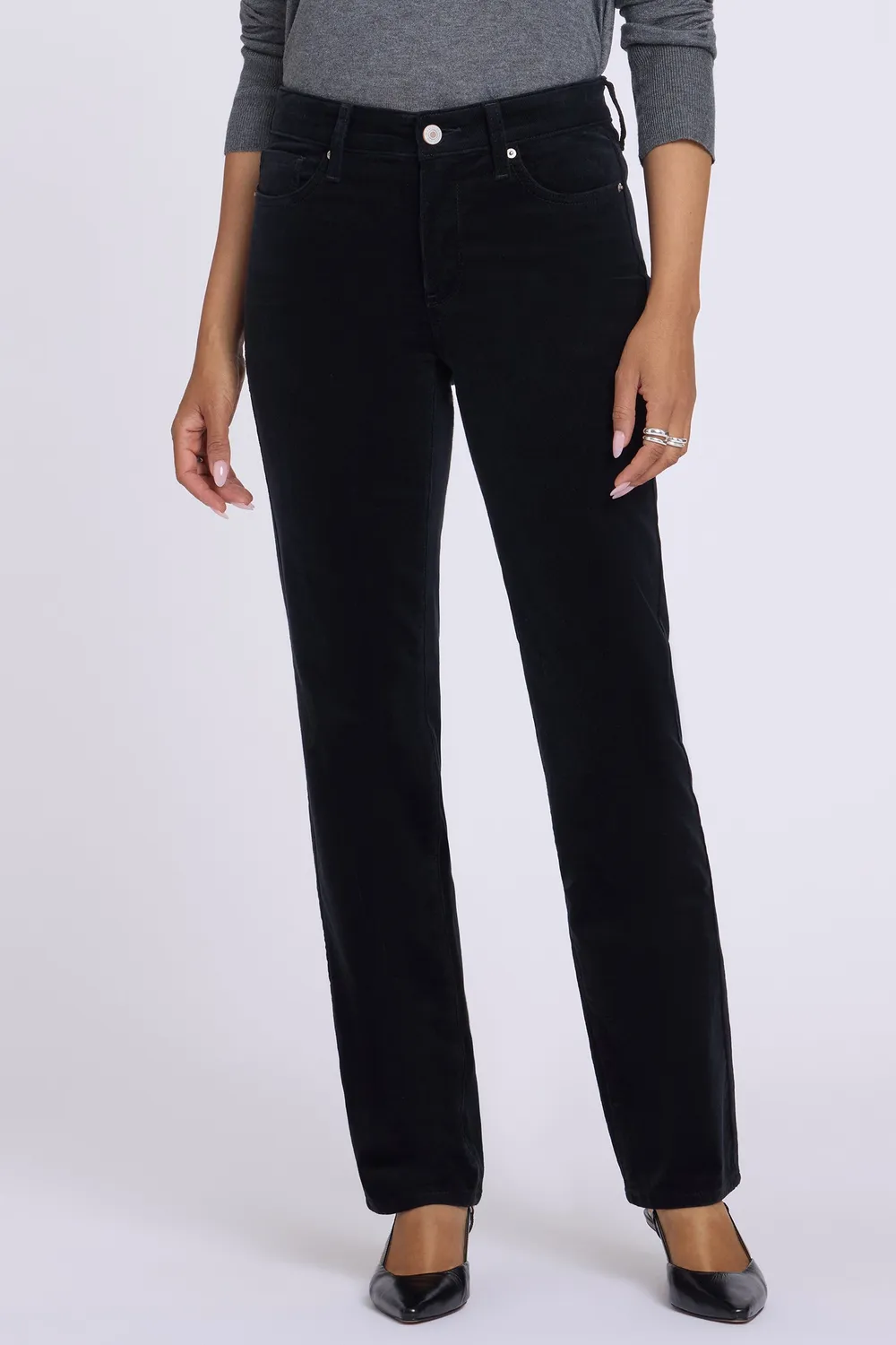 NYDJ Marilyn Straight Hose Black Cord Stretch