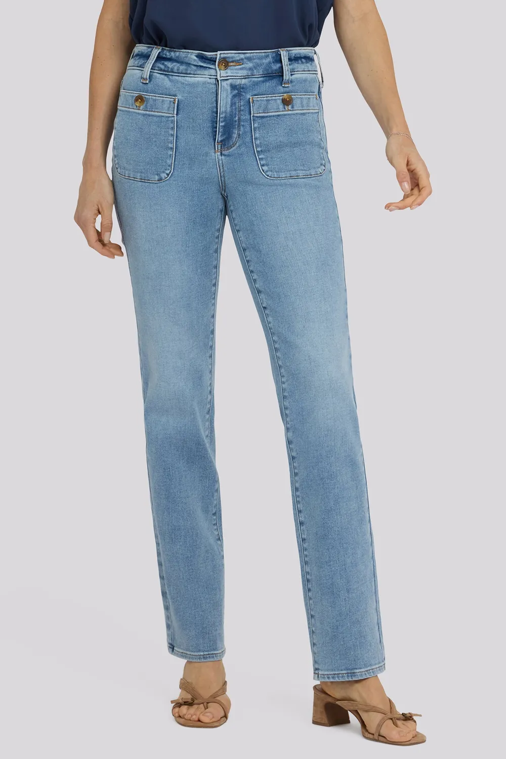 NYDJ Marilyn Straight Jeans Tall Mist Springs