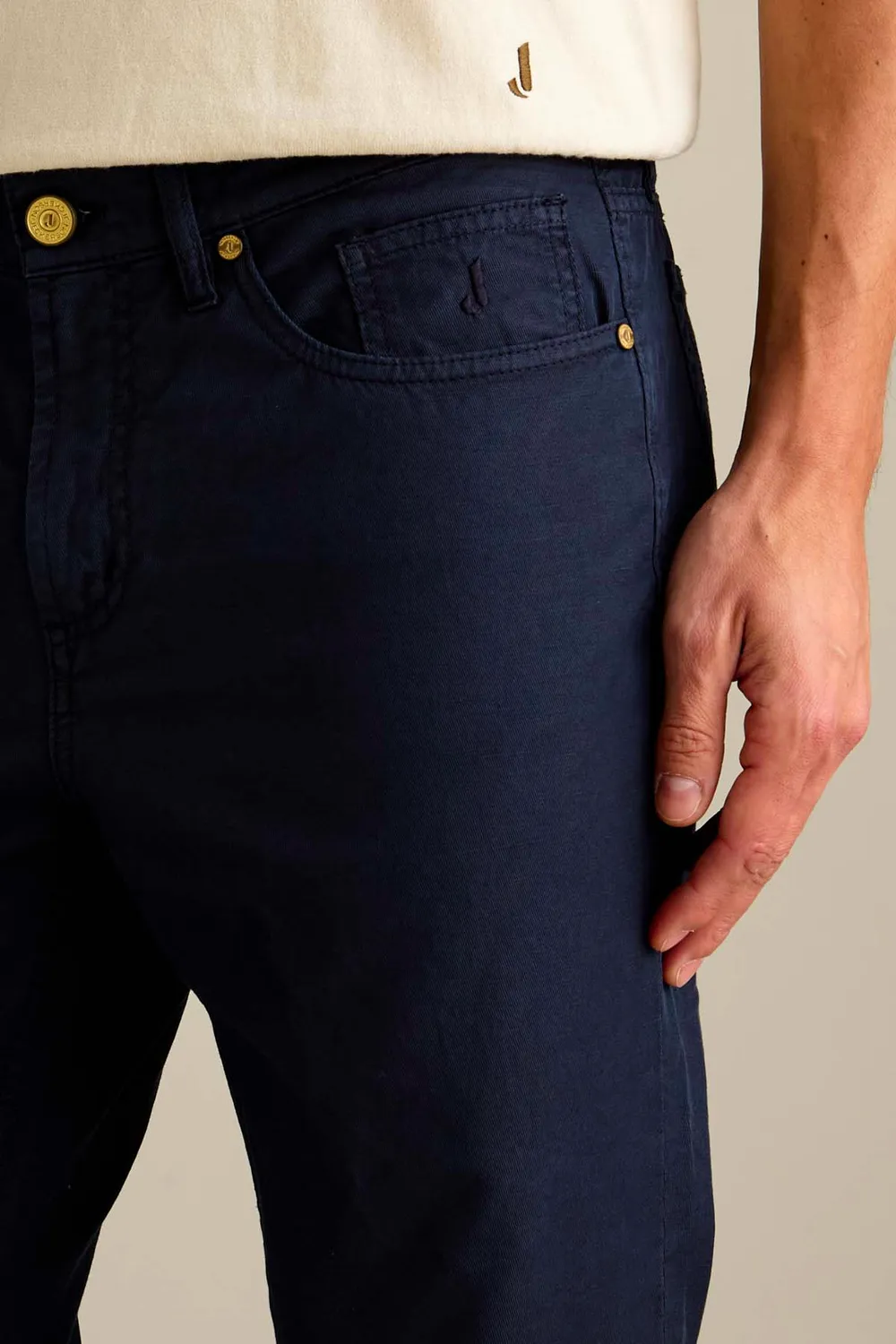 Jeckerson Jordan Hose Slim Fit Dunkelblau Leinen