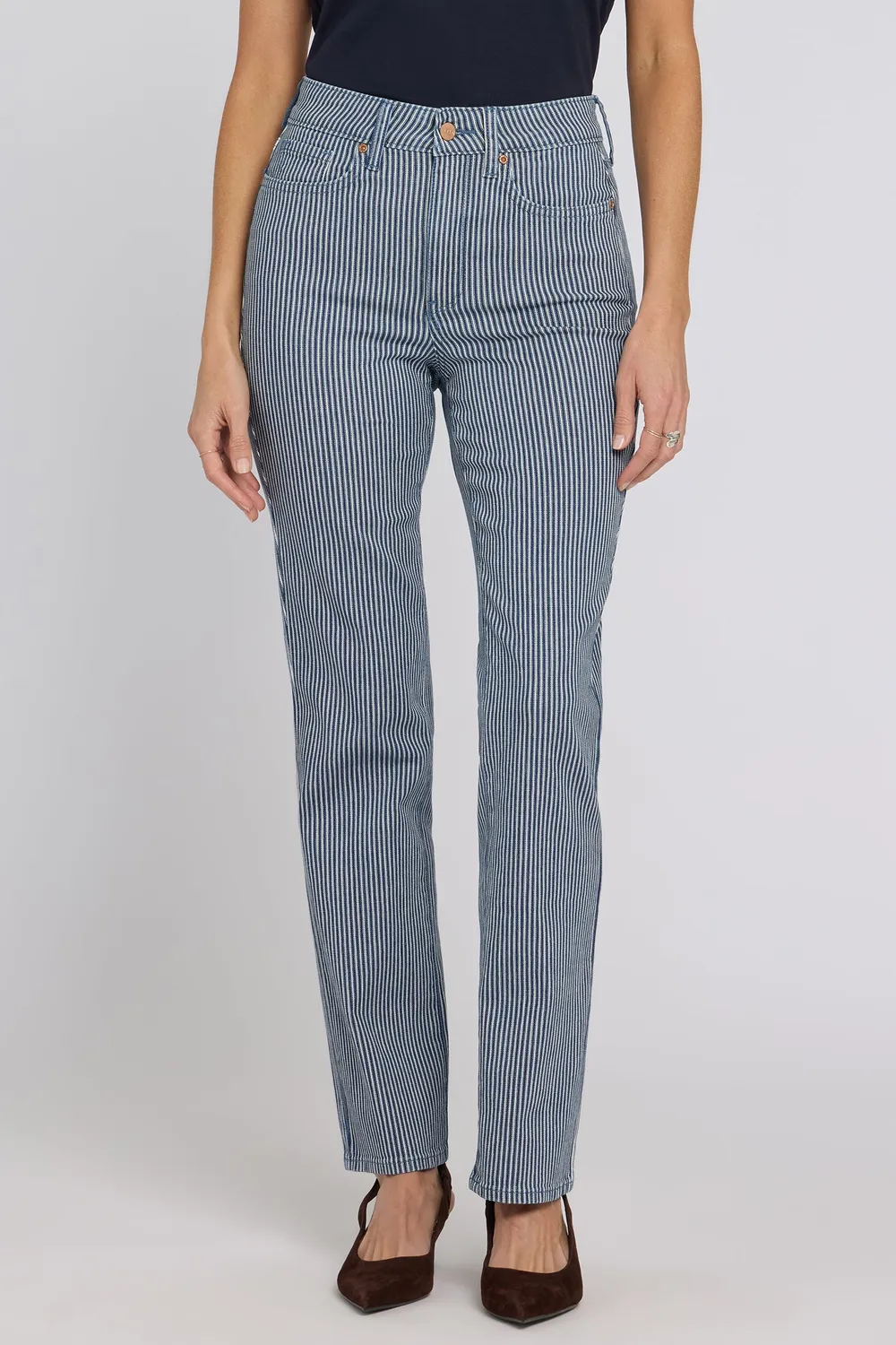 NYDJ Marilyn Straight Jeans Malaga Stripe