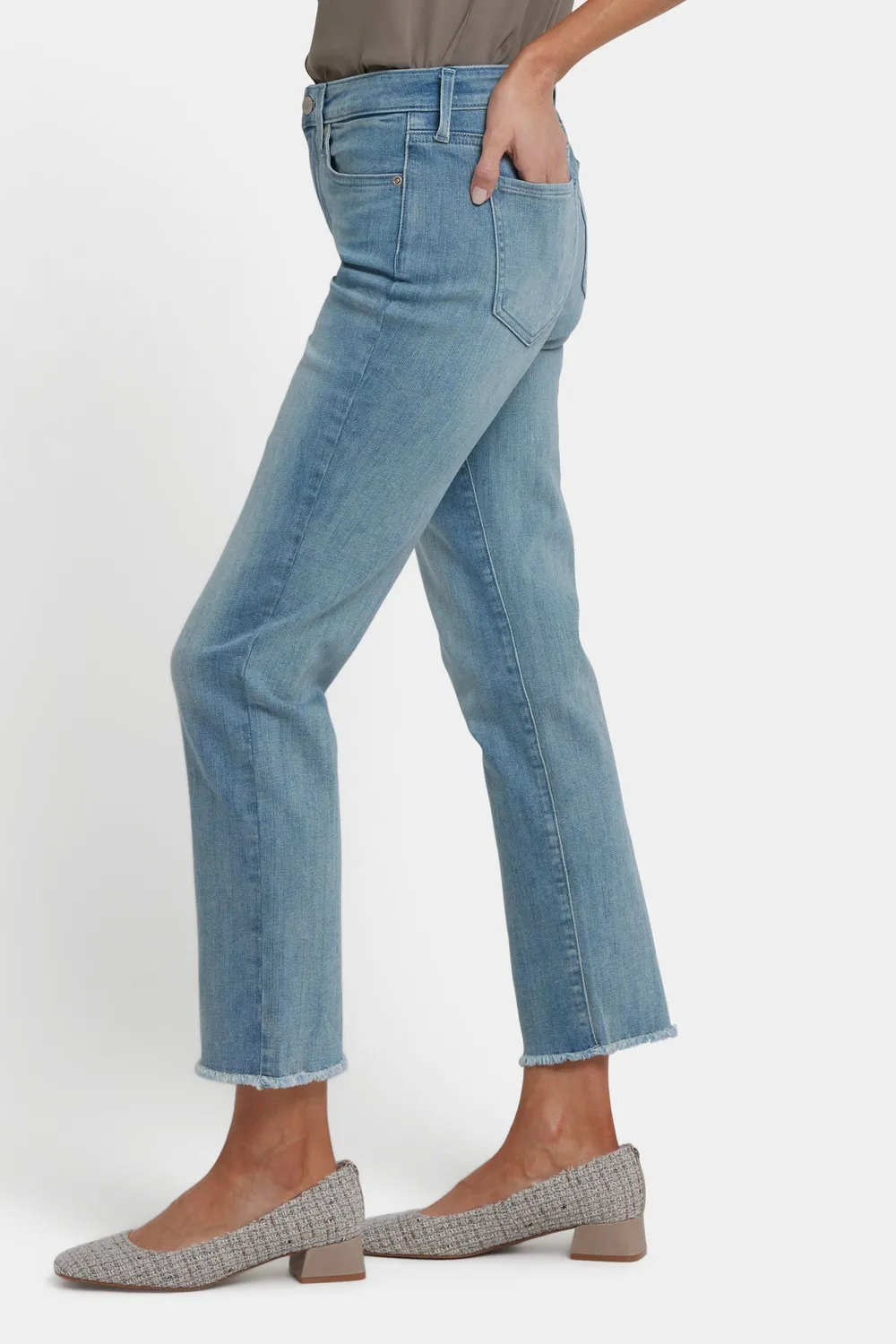 NYDJ Sheri Slim Ankle Jeans Light Paradise Fransensaum