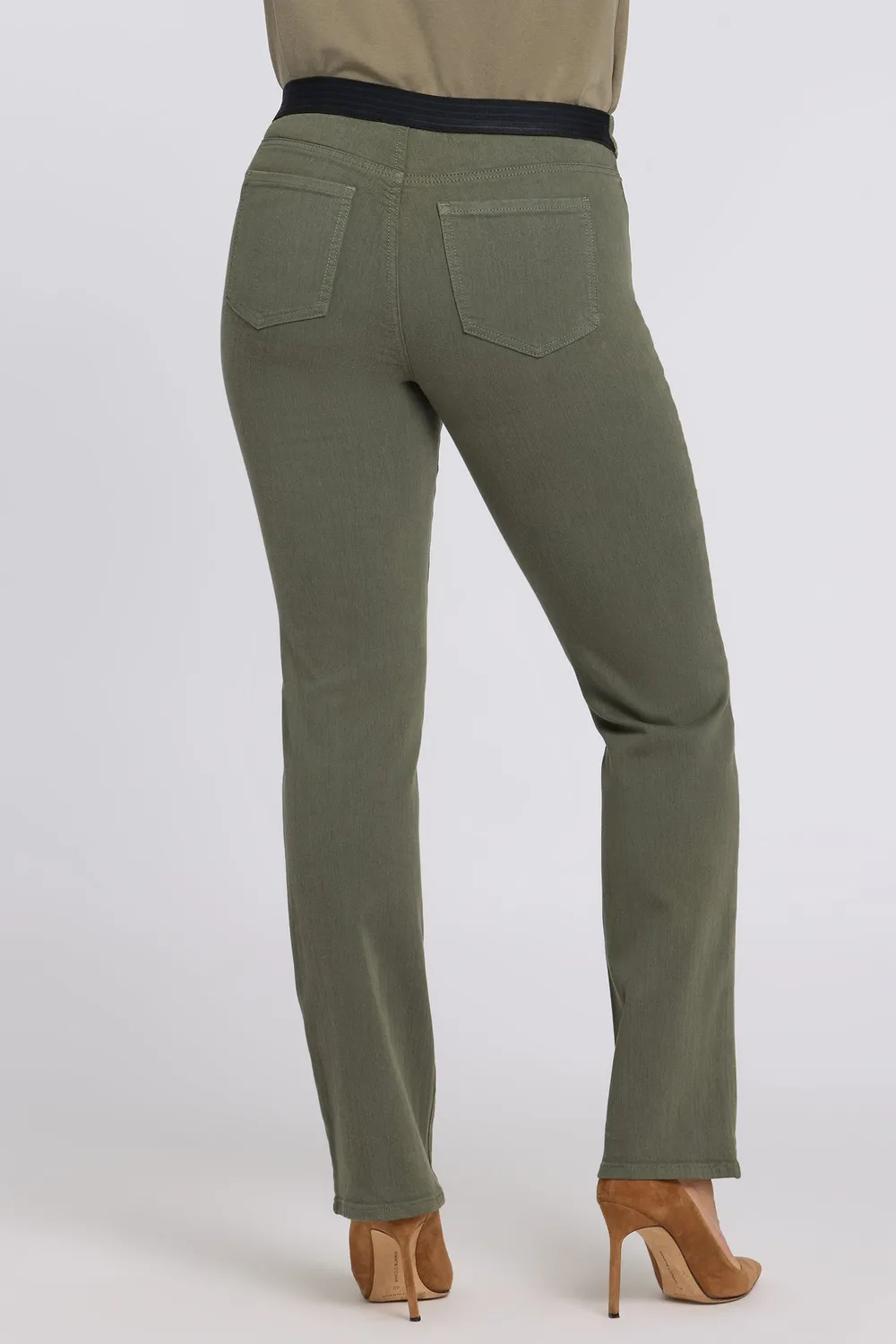 NYDJ Marilyn Straight Jeans Desert Green No Gapper