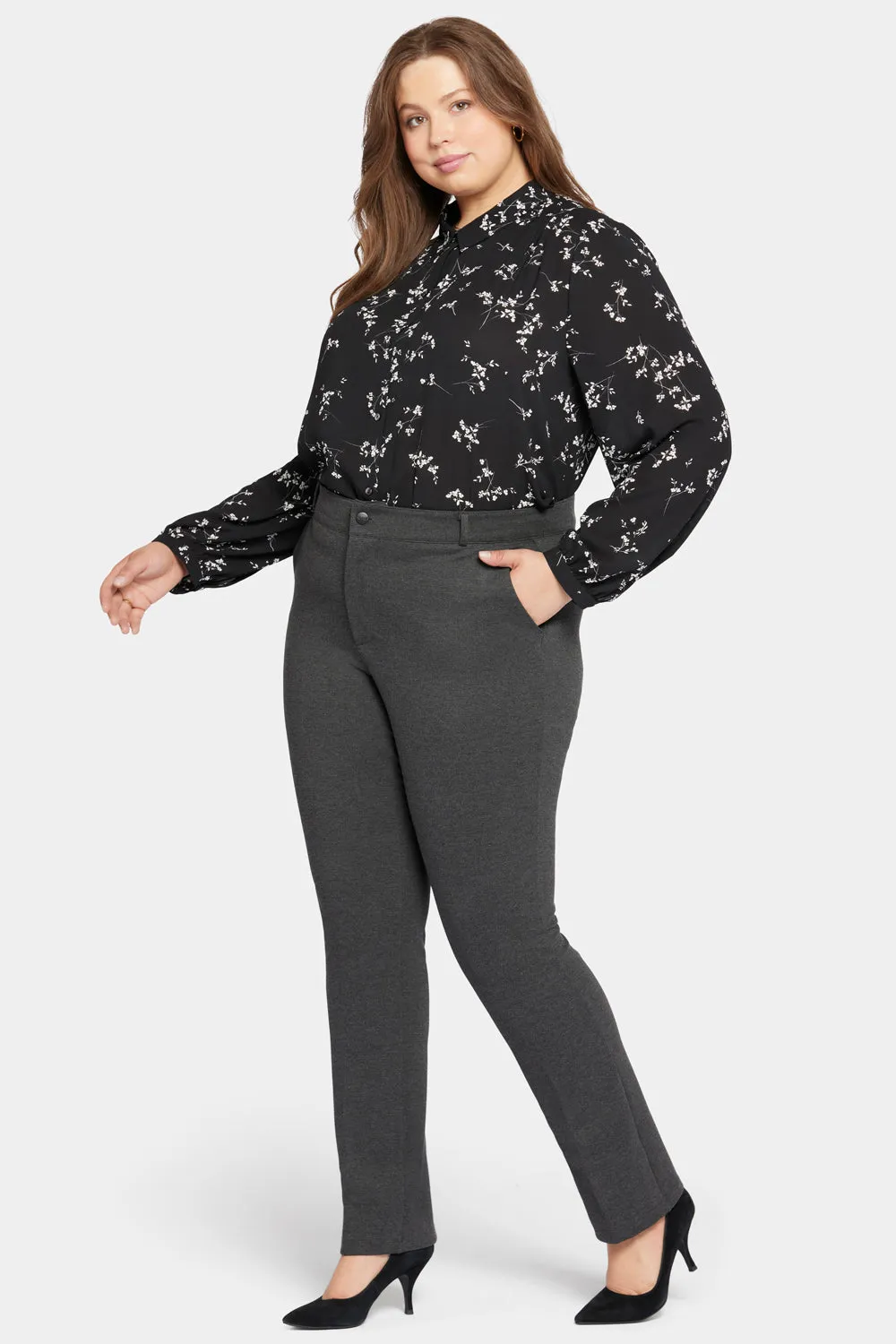 NYDJ Classic Trouser Stoffhose Charcoal Heathered formend
