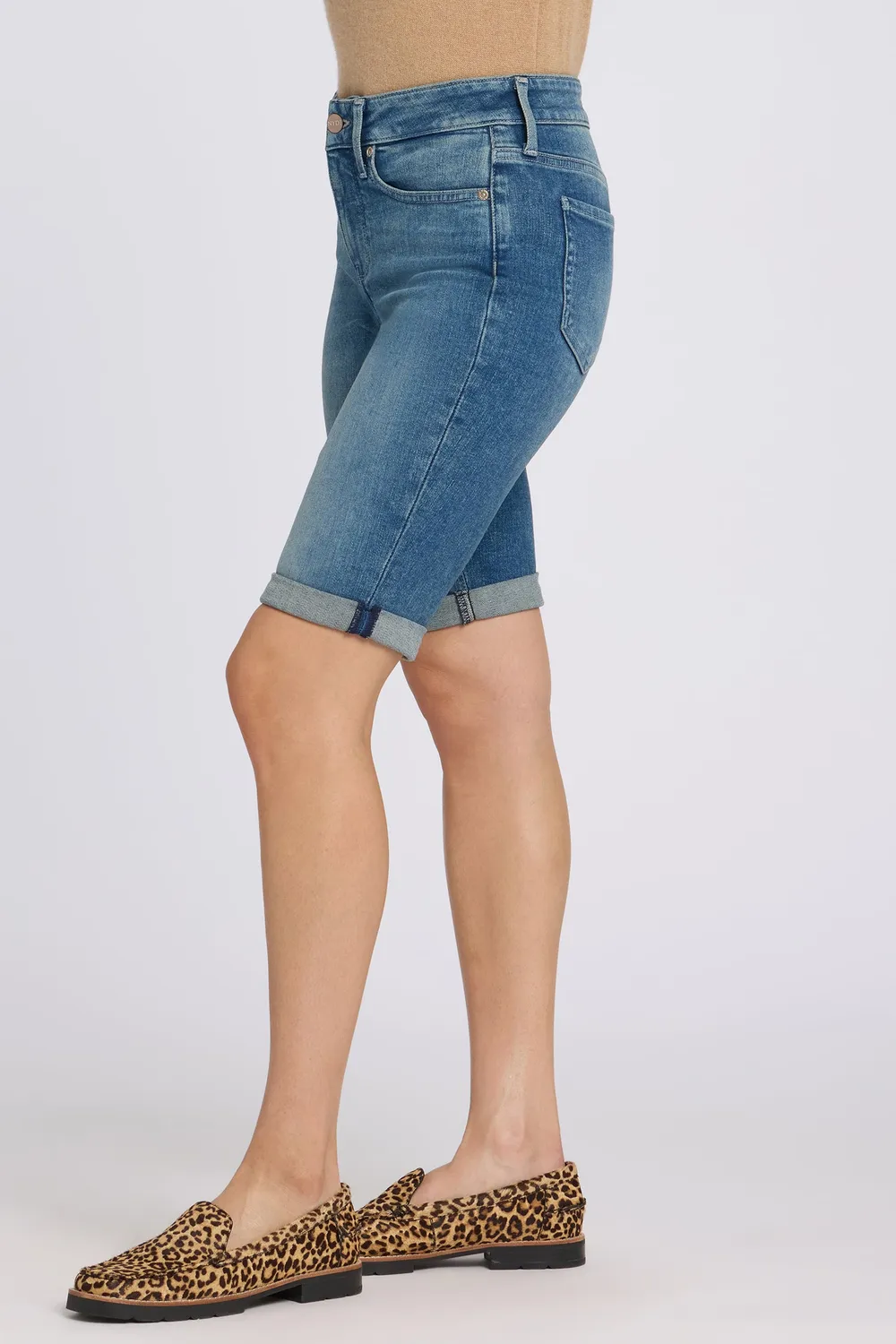 NYDJ Briella 10 Inch Shorts Petite Breezy Palms Denim