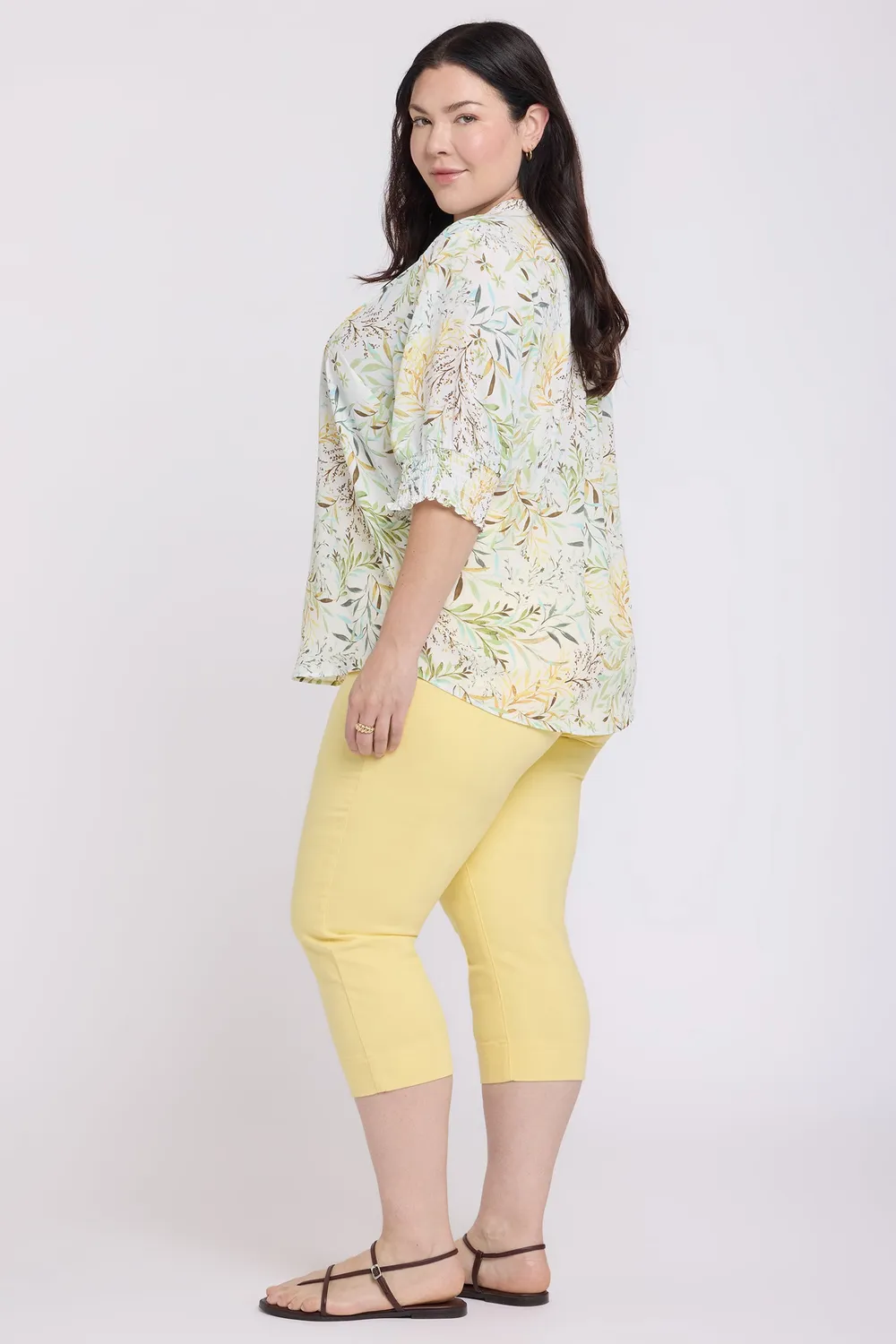 NYDJ Bluse Plus Chateau Jardin Kurzarm