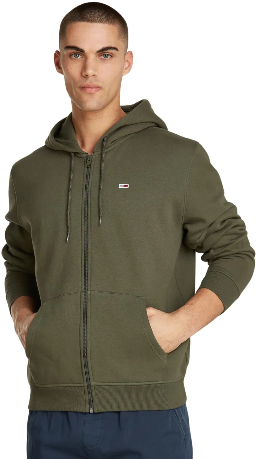 Tommy Jeans Flag Zip Thru Hoodie Herren Kapuze Schwarz