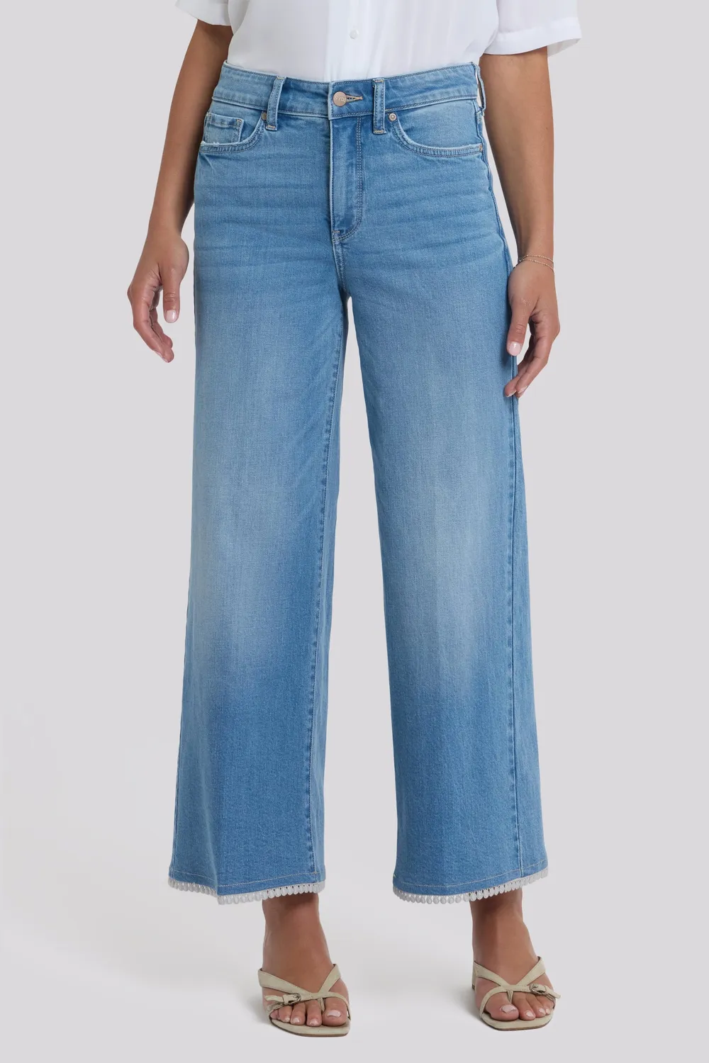 NYDJ Brodi Wide Leg Ankle Jeans Vista Lakes blau