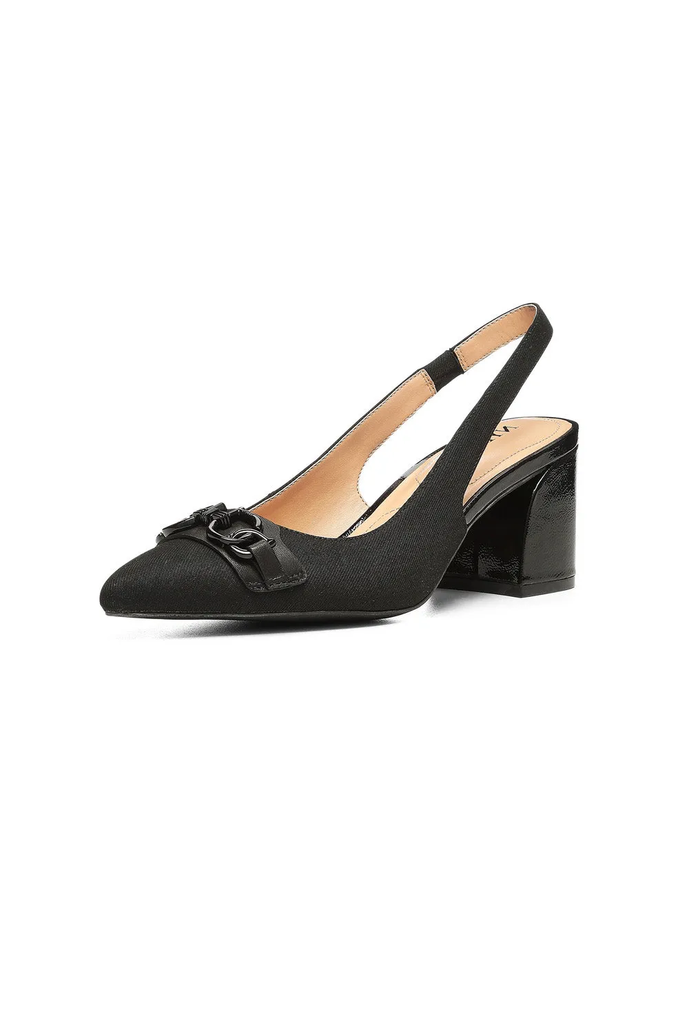 NYDJ Sanya Slingback Heels Schwarz Denim