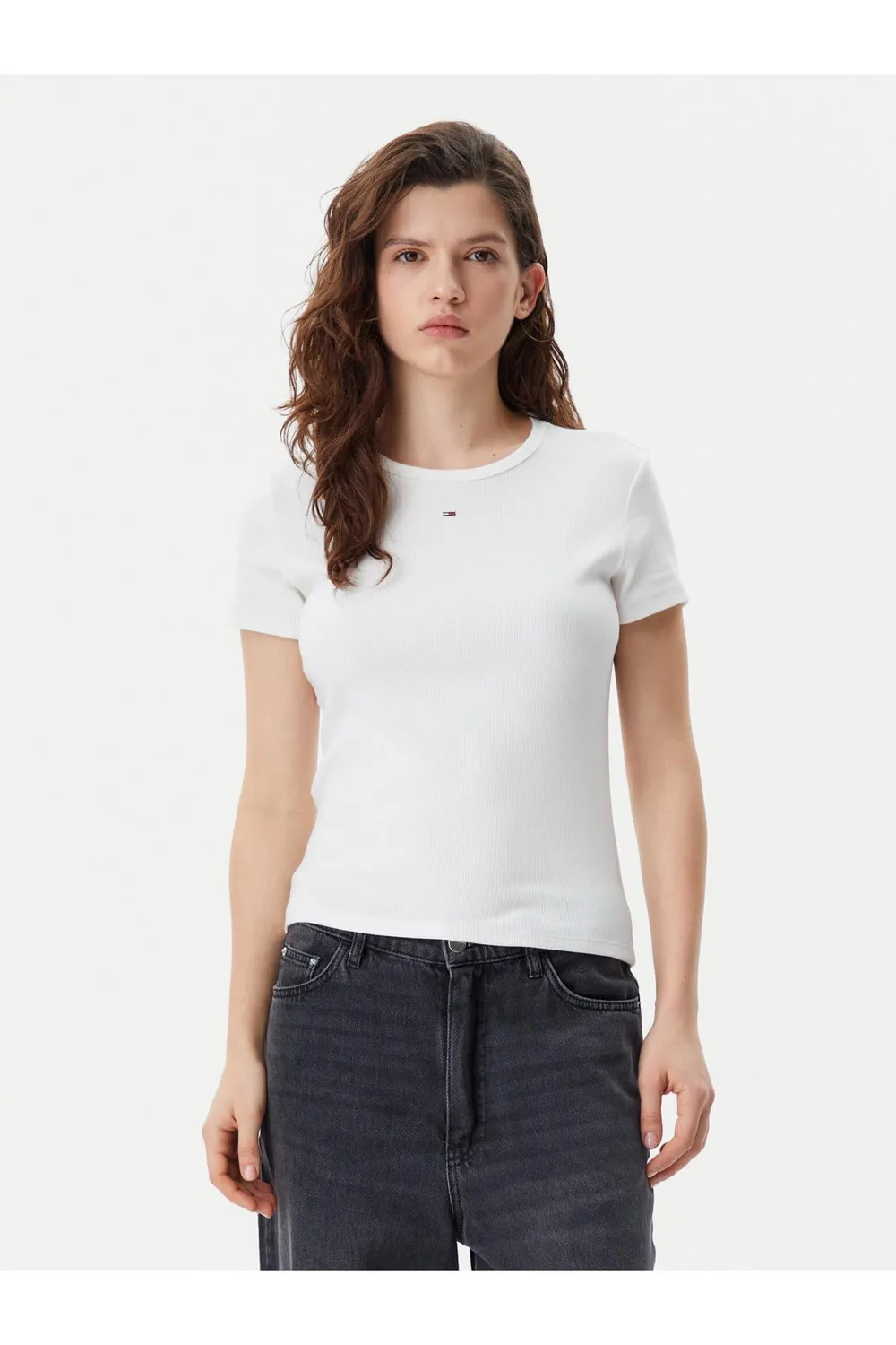 Tommy Jeans Essential Rib Slim Fit T-Shirt M 2er Pack gerippt