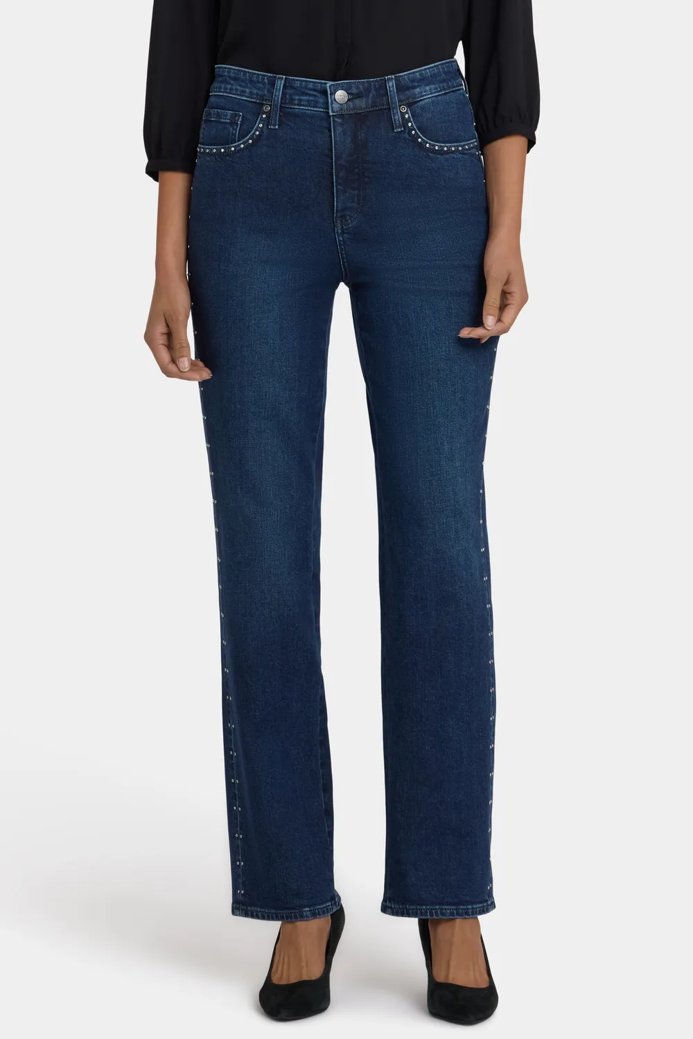 NYDJ Brooke Loose Straight Jeans Louvre Sapphire Strass