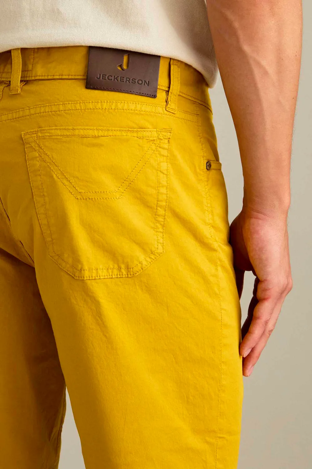 Jeckerson Jo Bermuda Goldgelb Slim Fit Gabardine