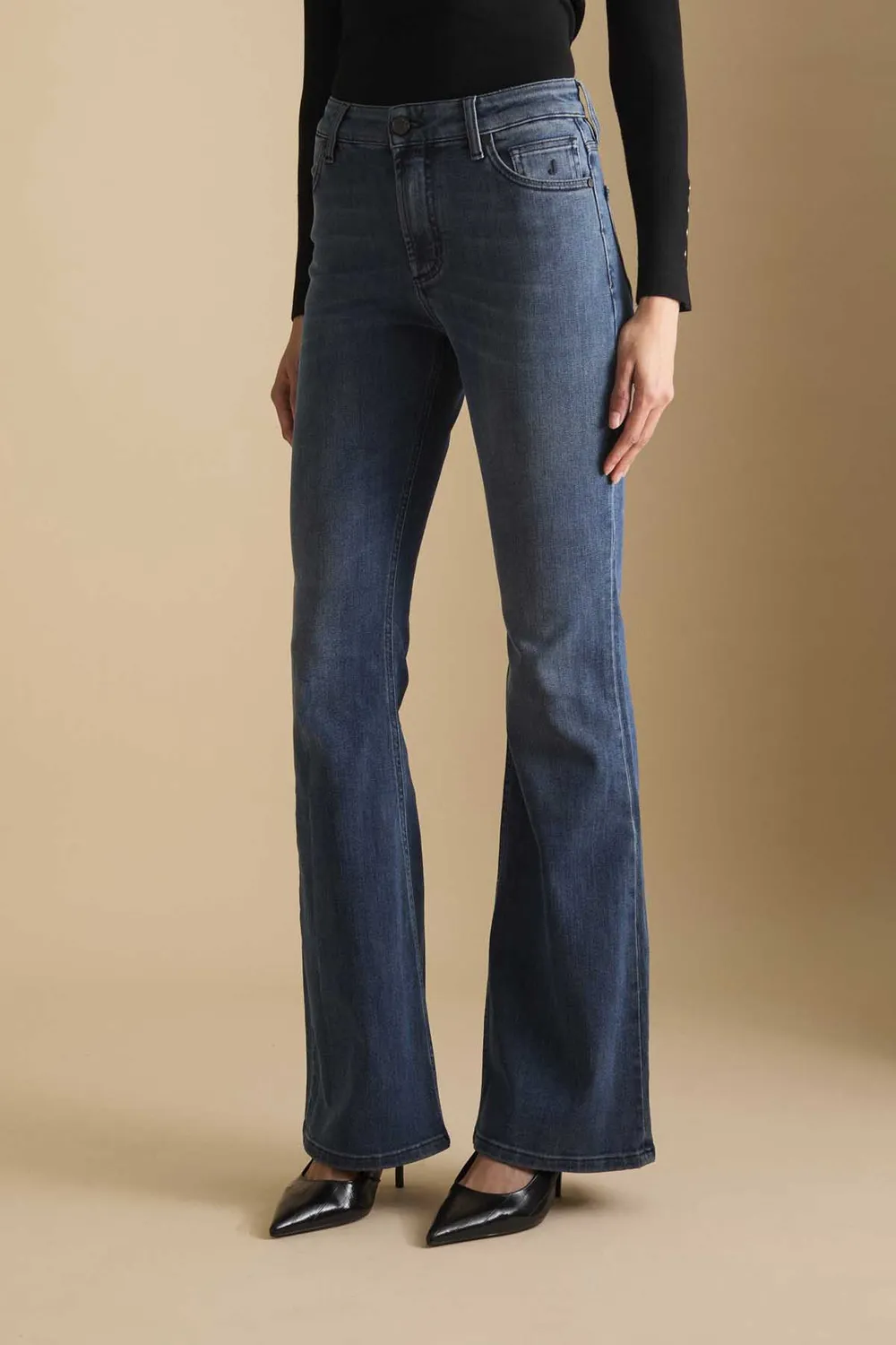 Jeckerson Jennifer Flared Jeans Dunkelblau Stretch Damen