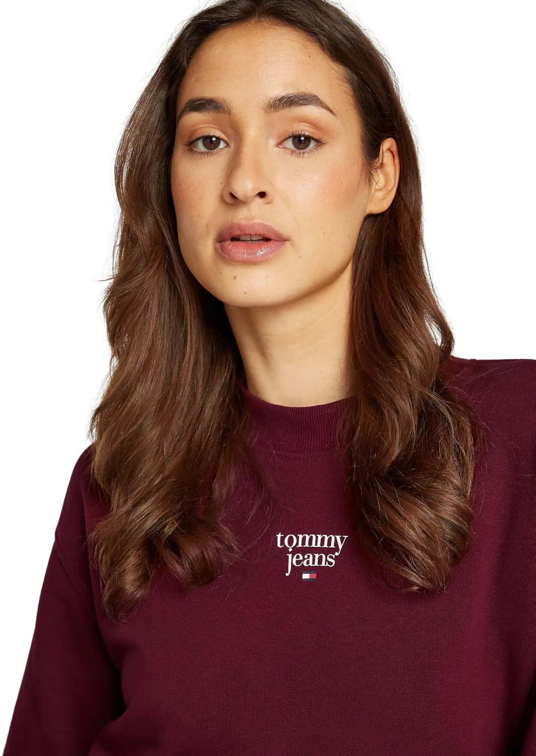 Tommy Jeans Essential Logo Crew Sweatshirt Damen Schwarz L