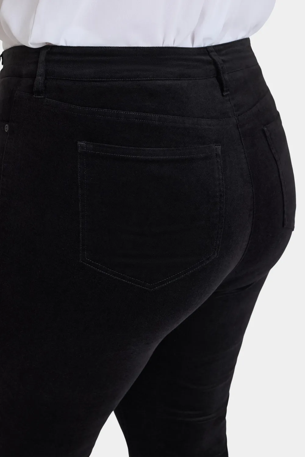 NYDJ Marilyn Straight Hose Schwarz Plus Size Velveteen