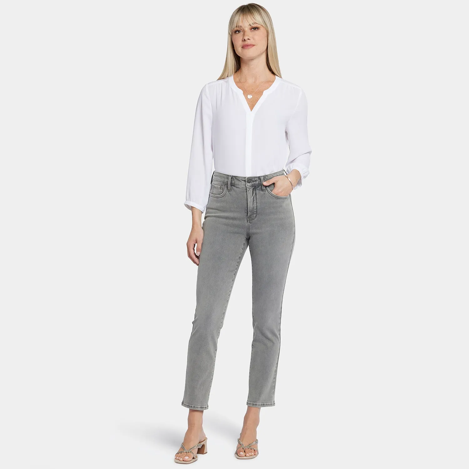 NYDJ Curve Shaper Sheri Slim Ankle Jeans Island Pines grau