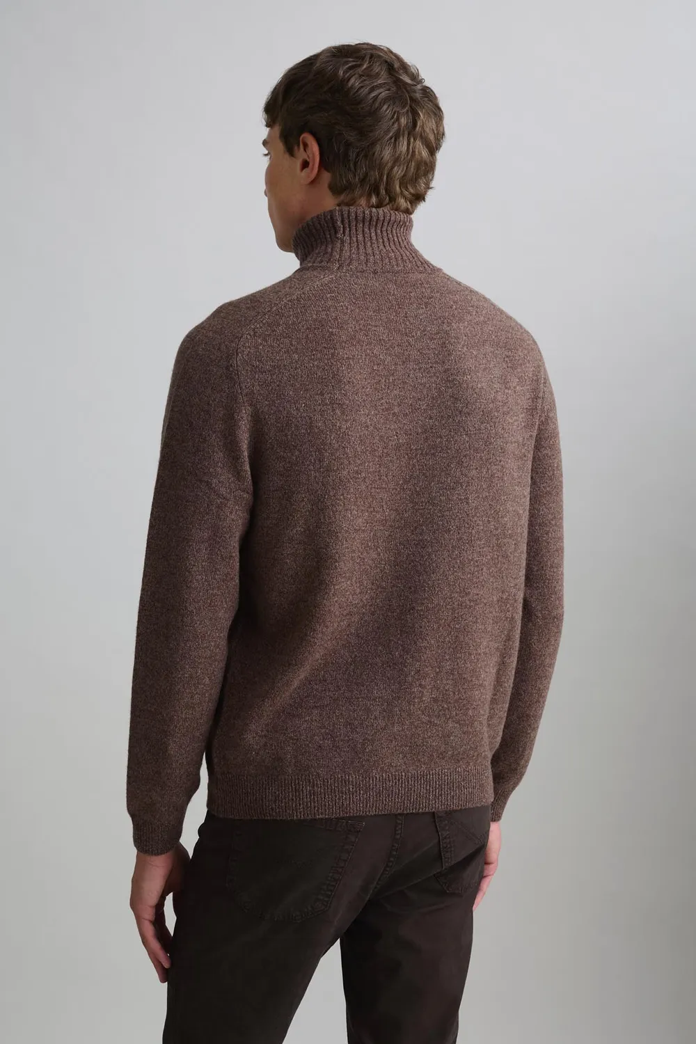 Jeckerson Dolcevita Rollkragenpullover Braun Melange Wolle