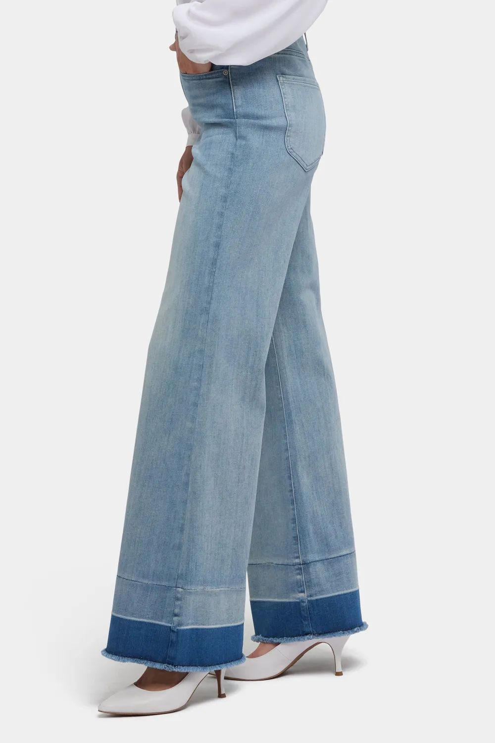 NYDJ Mia Palazzo Jeans Light Paradise weites Bein high waist